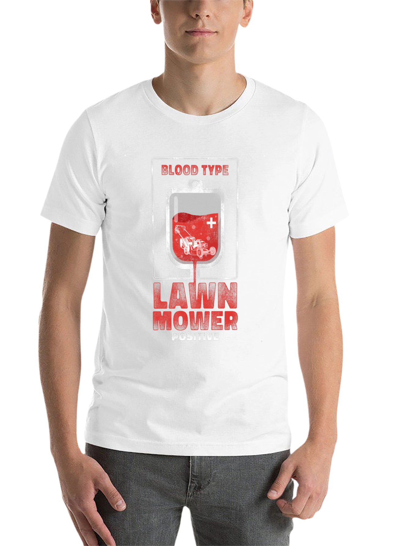 Black Lawn Mower Positive T-Shirt view 14