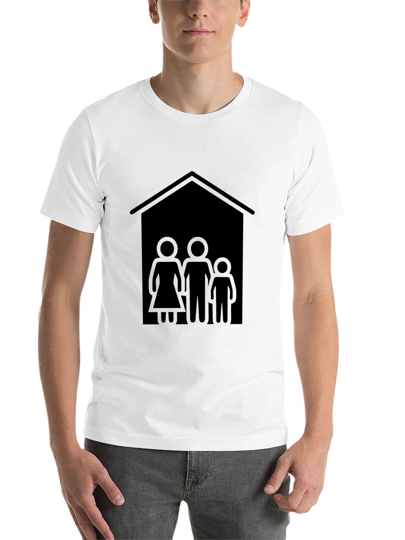 Black Family House T-Shirt - Black Tee view 14