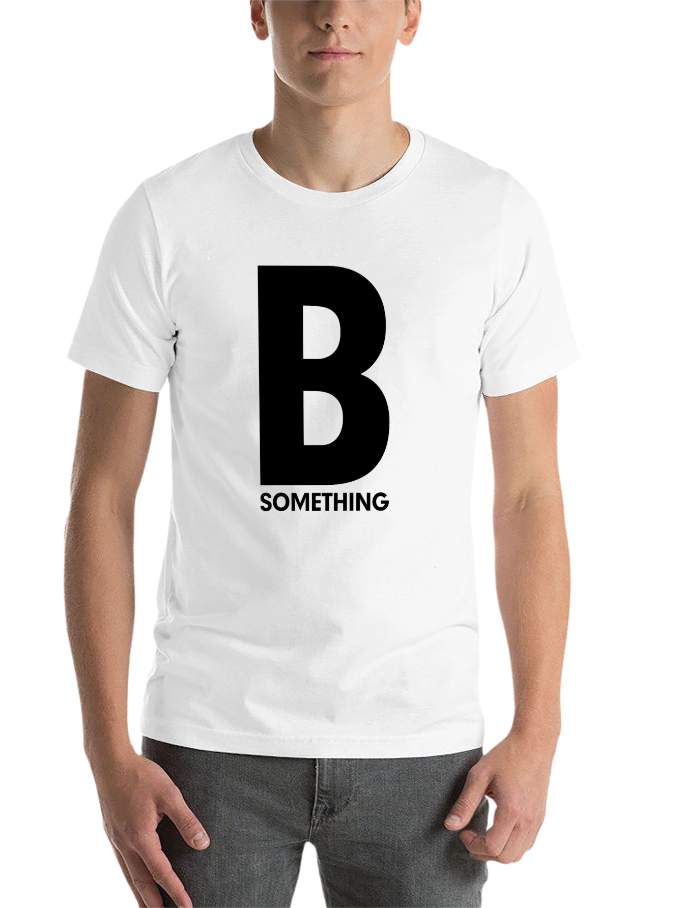 Black Bold "B Something" Black Graphic T-Shirt view 14