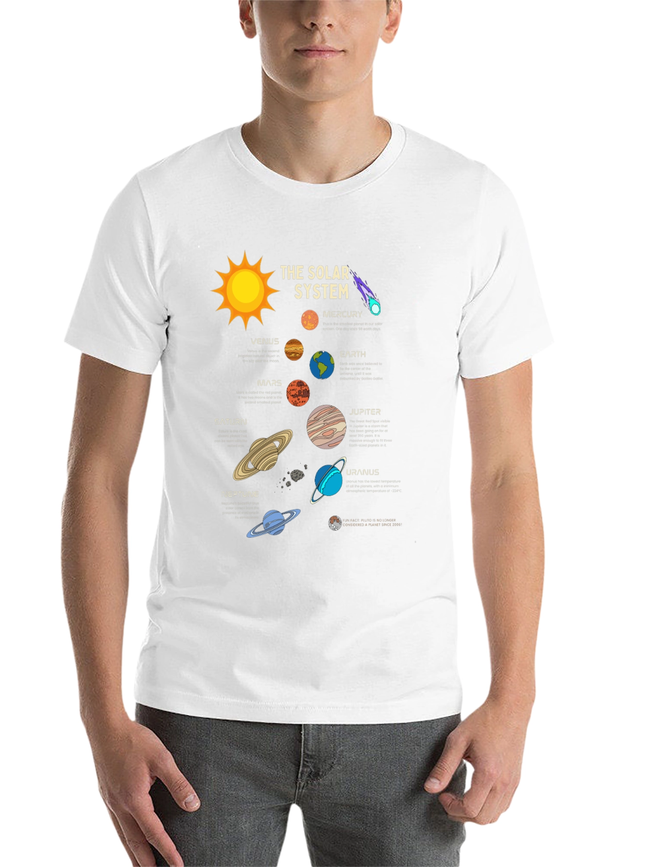 Black Solar System T-Shirt - Planets Graphic Tee view 14