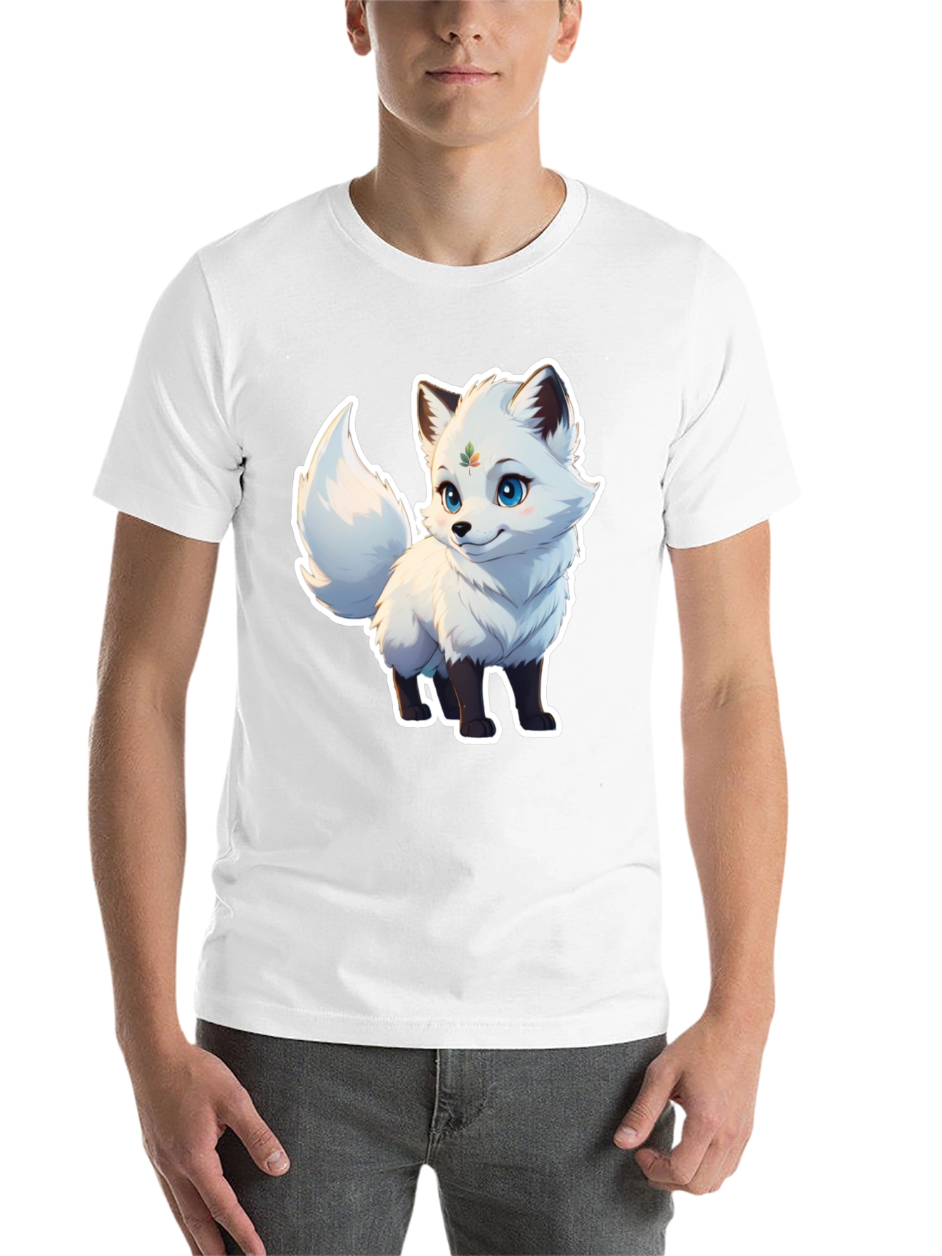 Black Cute Fox Graphic Tee - Black Unisex T-Shirt view 14