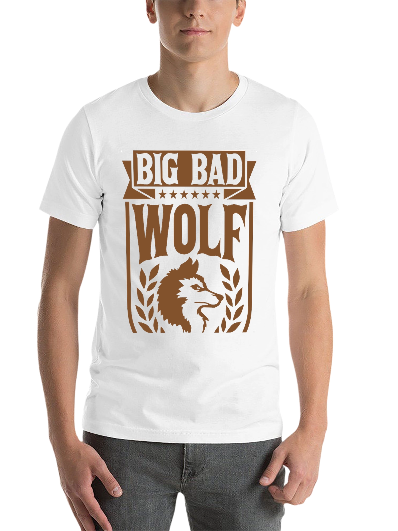 Black Big Bad Wolf Graphic Tee - Men's Black T-Shirt view 14