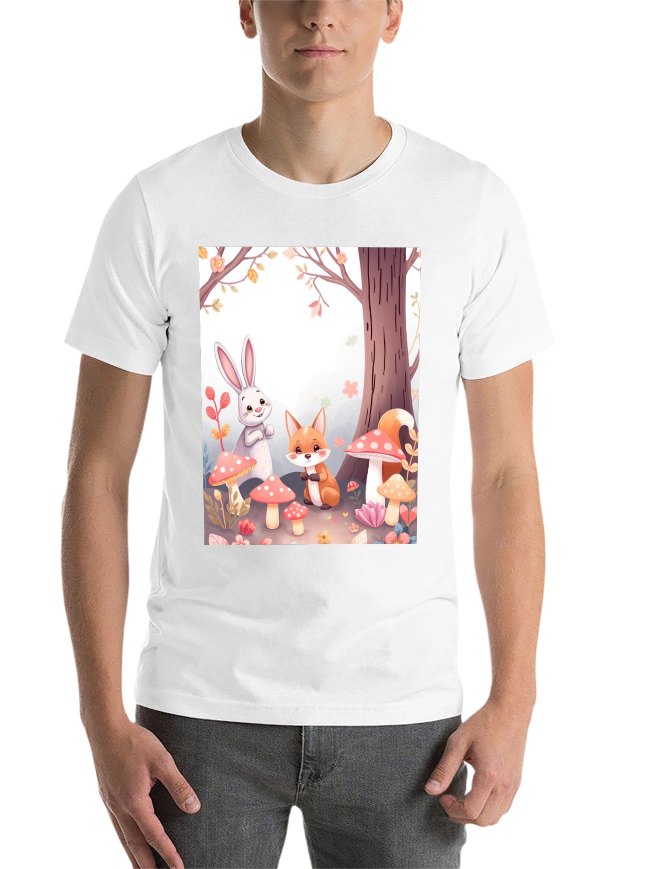 Black Cartoon Animals on Black Tee view 14