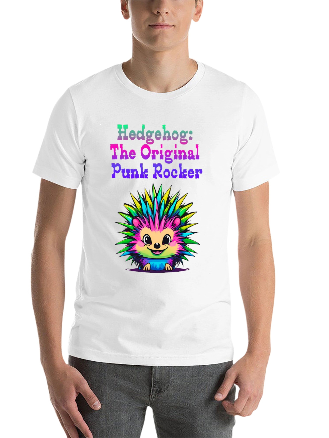 Black Hedgehog Punk Rocker Graphic Tee view 14