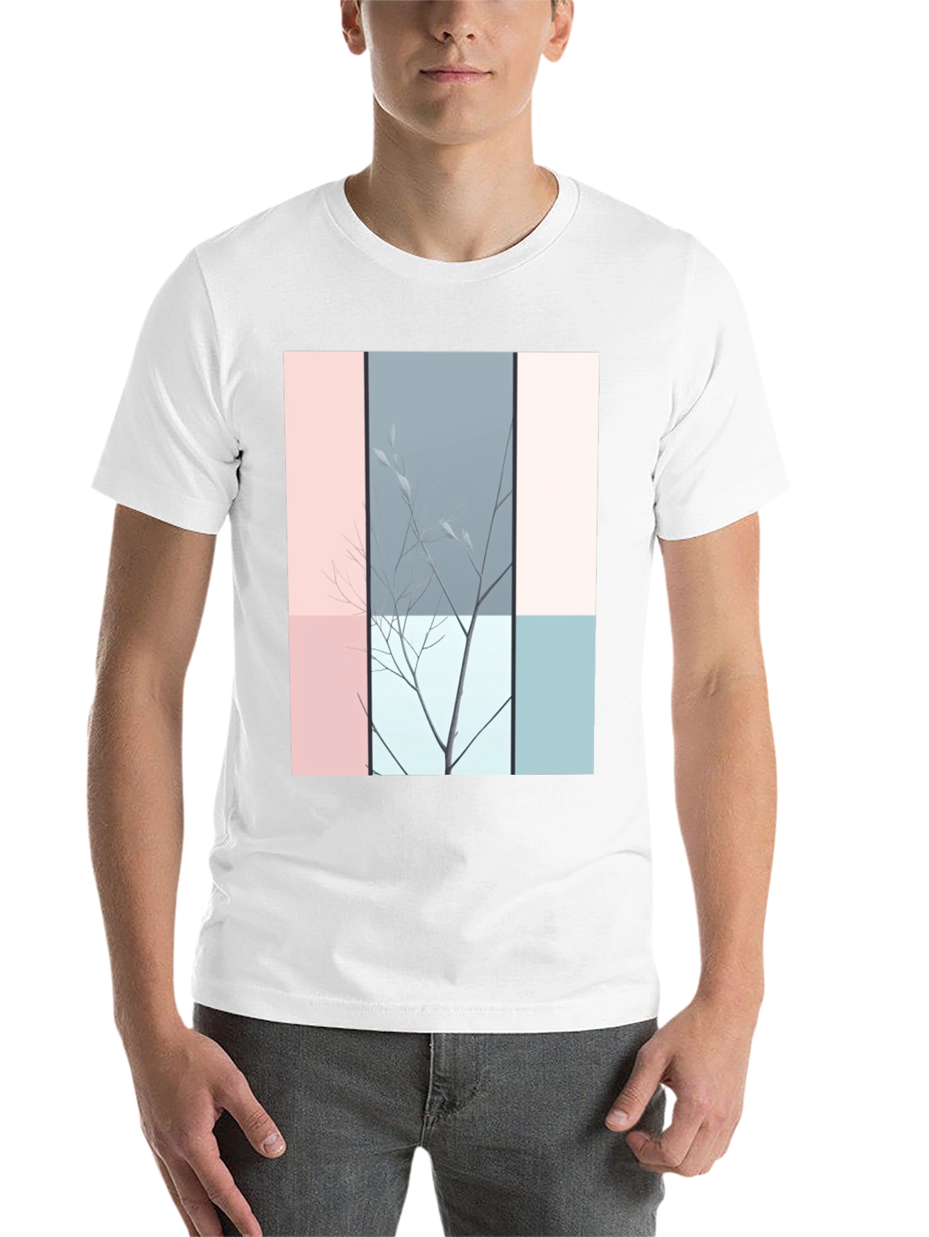 Black Abstract Nature Graphic T-Shirt - Modern Art Tee view 14