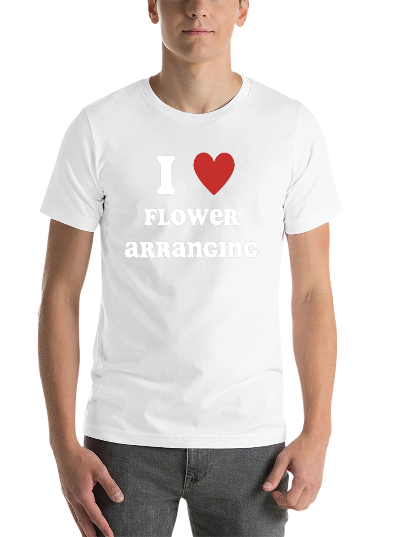 Black I Love Flower Arranging Black T-Shirt view 14