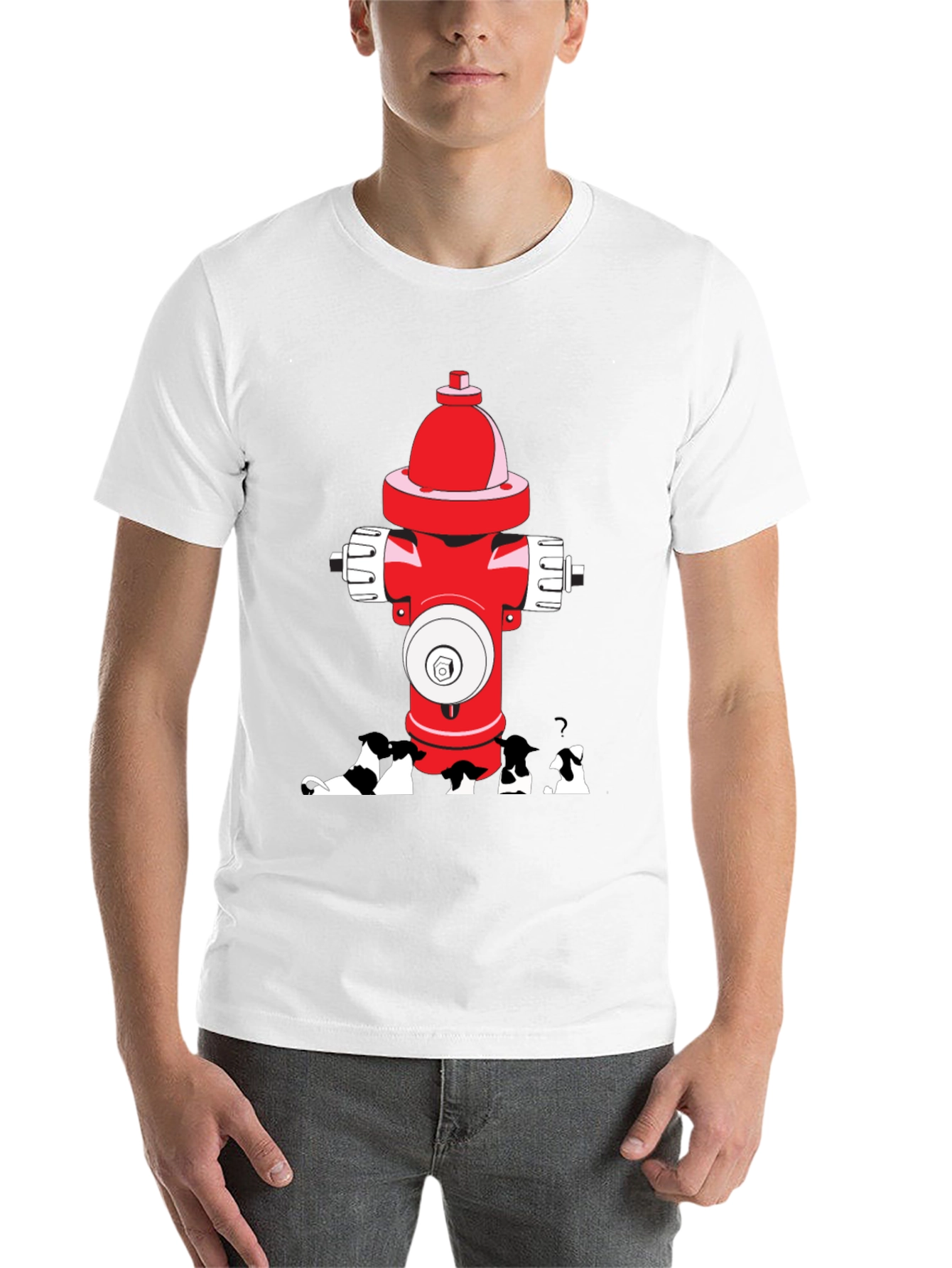 Black Dog Peeing on Fire Hydrant Graphic Tee view 14