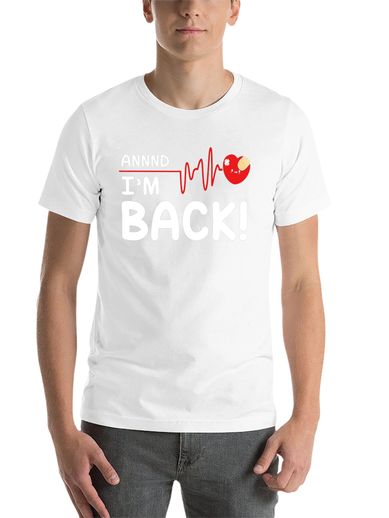 Black I'm Back! Heartbeat Recovery Graphic Tee view 14