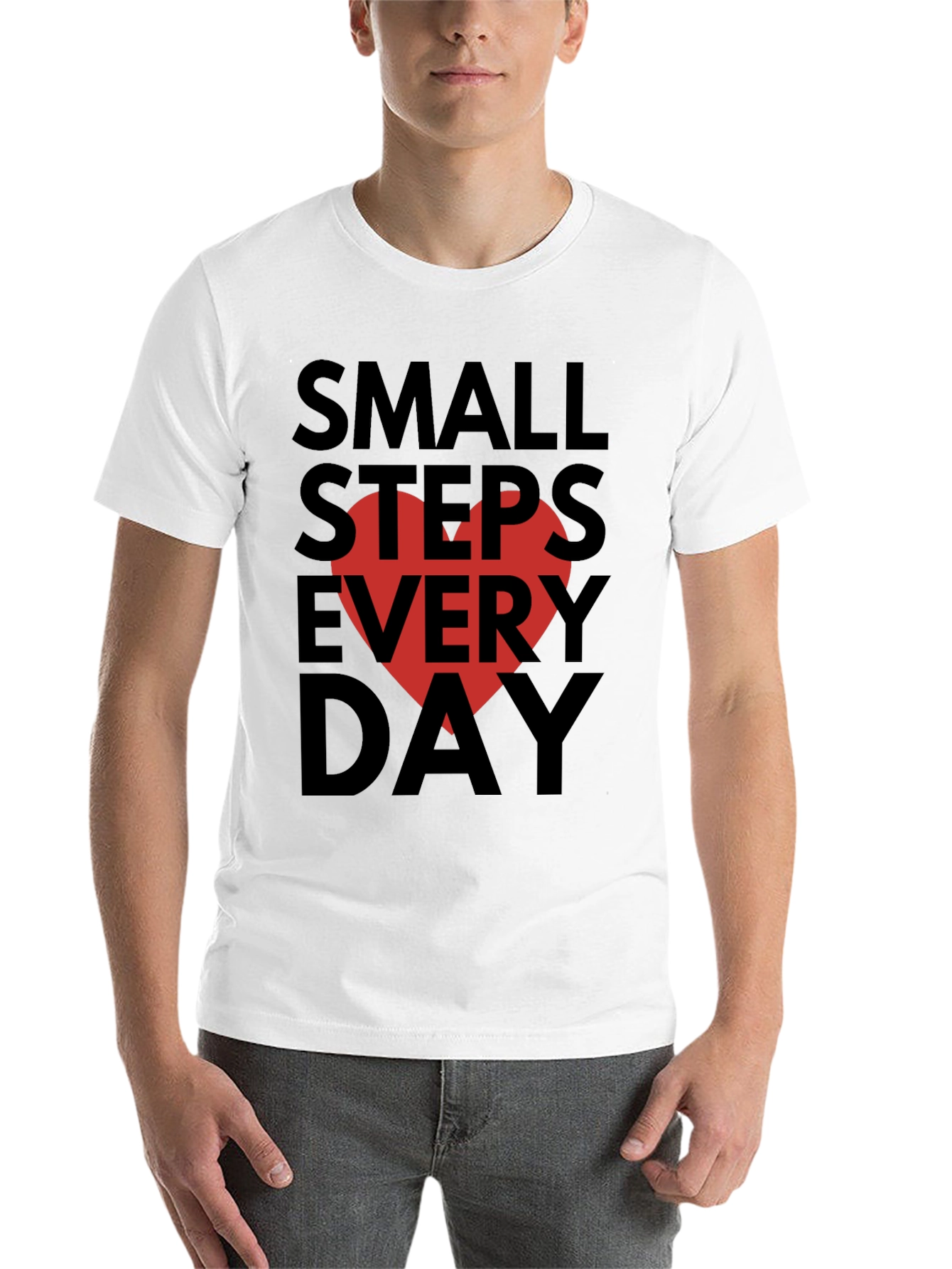 Black Small Steps Every Day Graphic Tee view 14