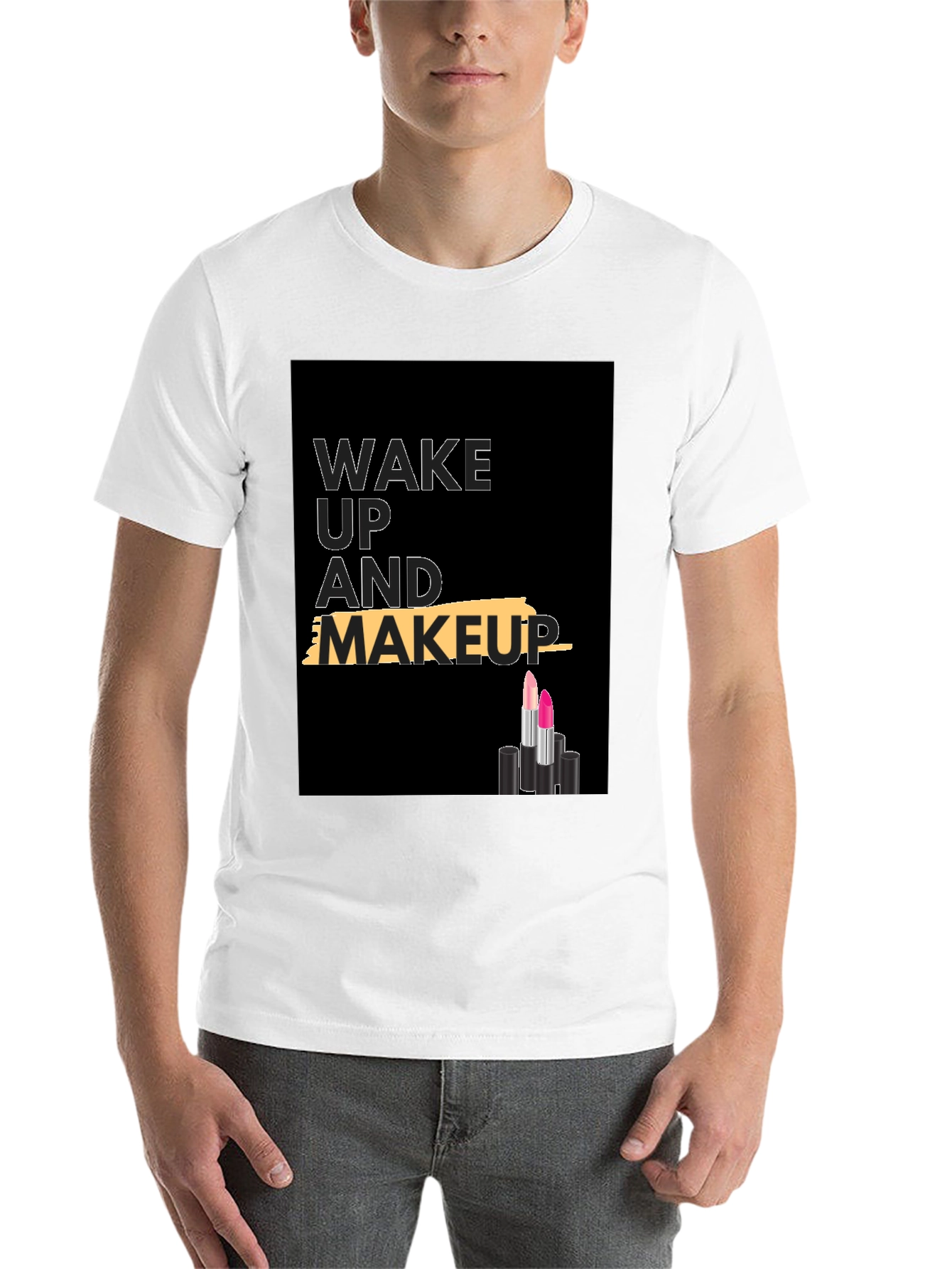 Black Wake Up and Makeup T-Shirt view 14