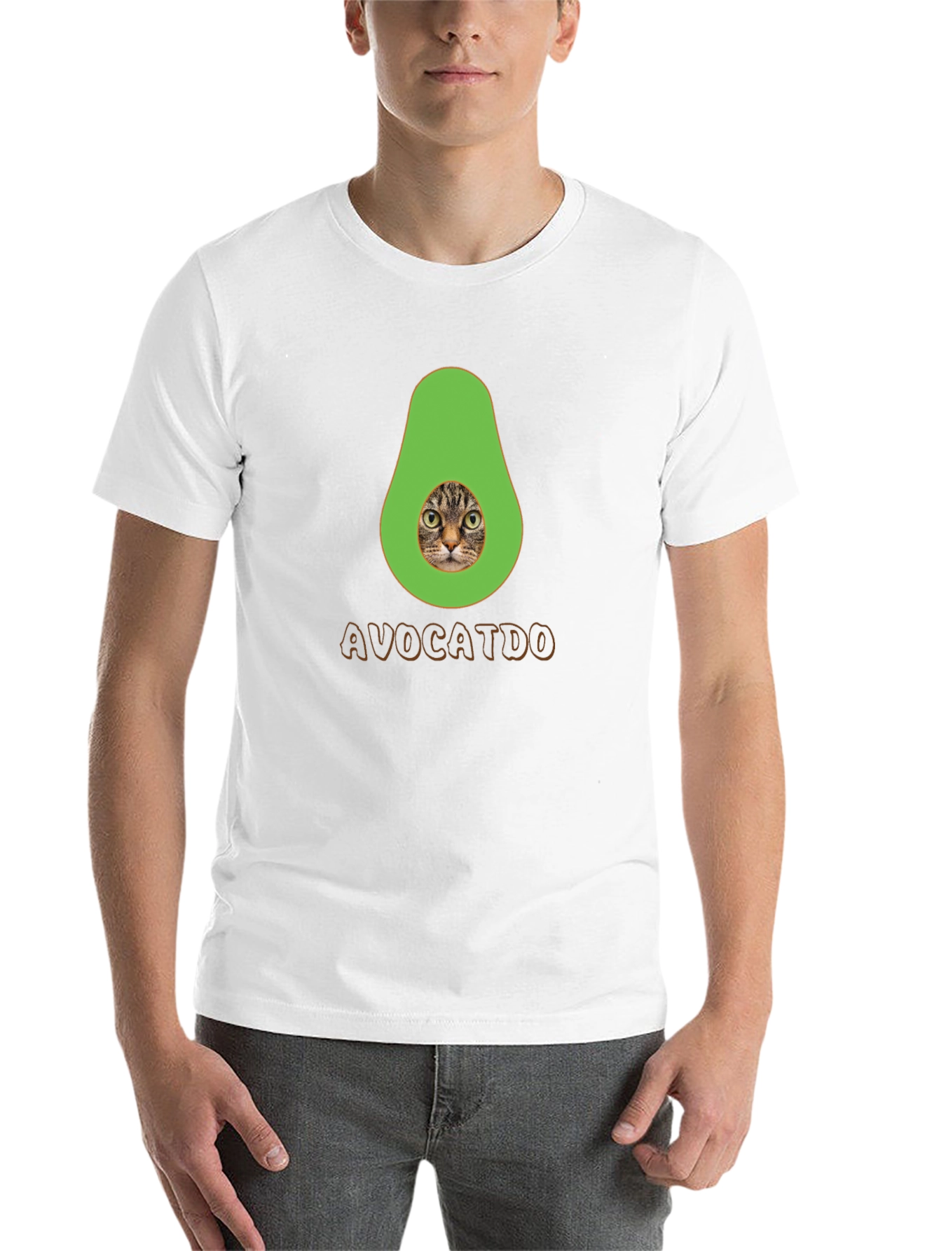Black Avocatdo T-Shirt: Cat Avocado Pun Tee view 14