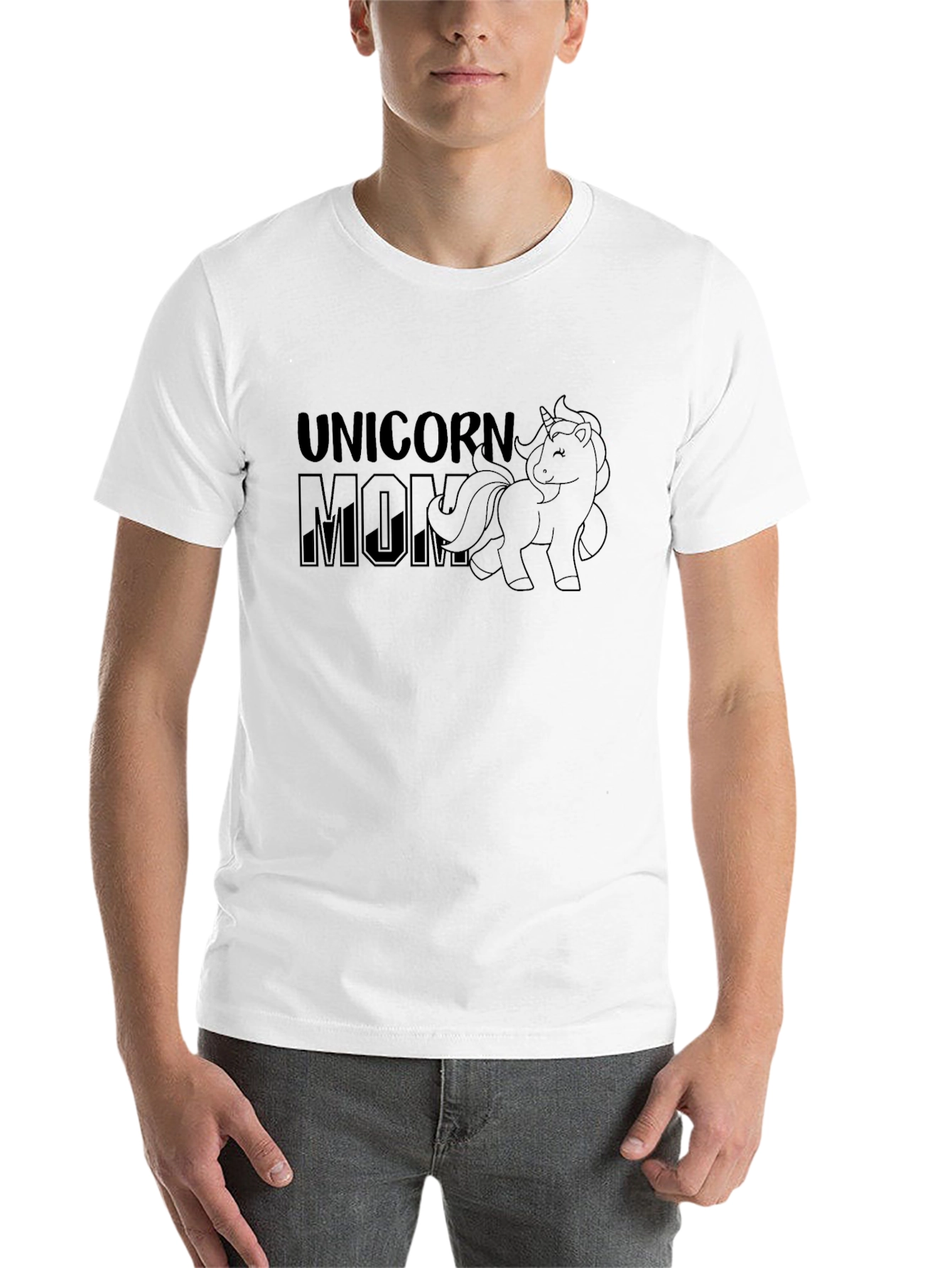 Black Unicorn Mom Black T-Shirt view 14