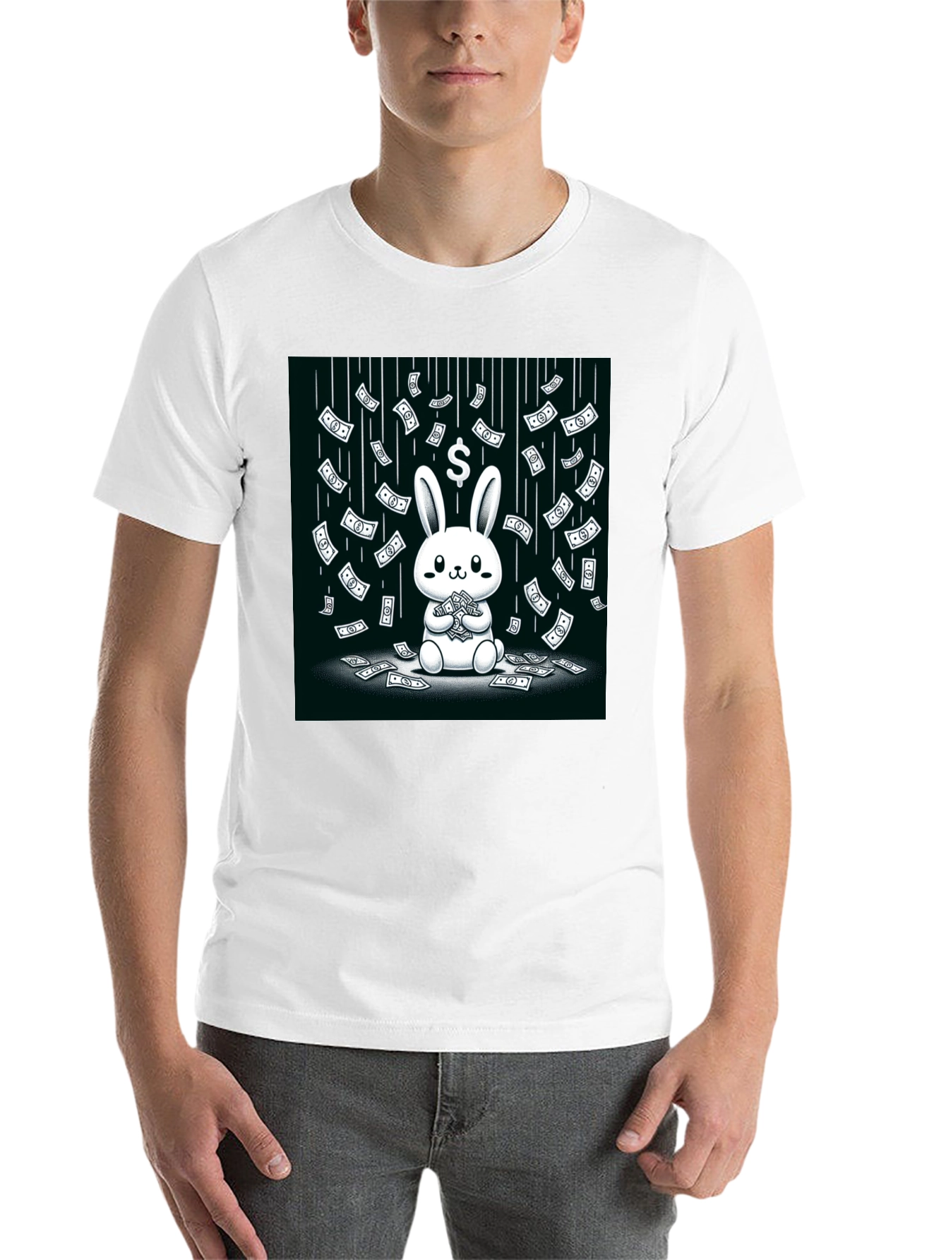 Black Money Bunny Black T-Shirt view 14
