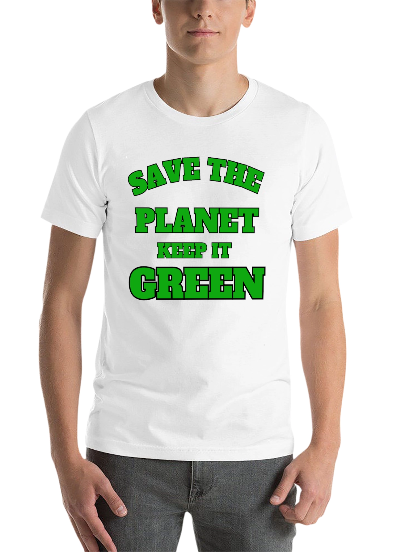 Black Eco-Friendly Save the Planet T-Shirt view 14