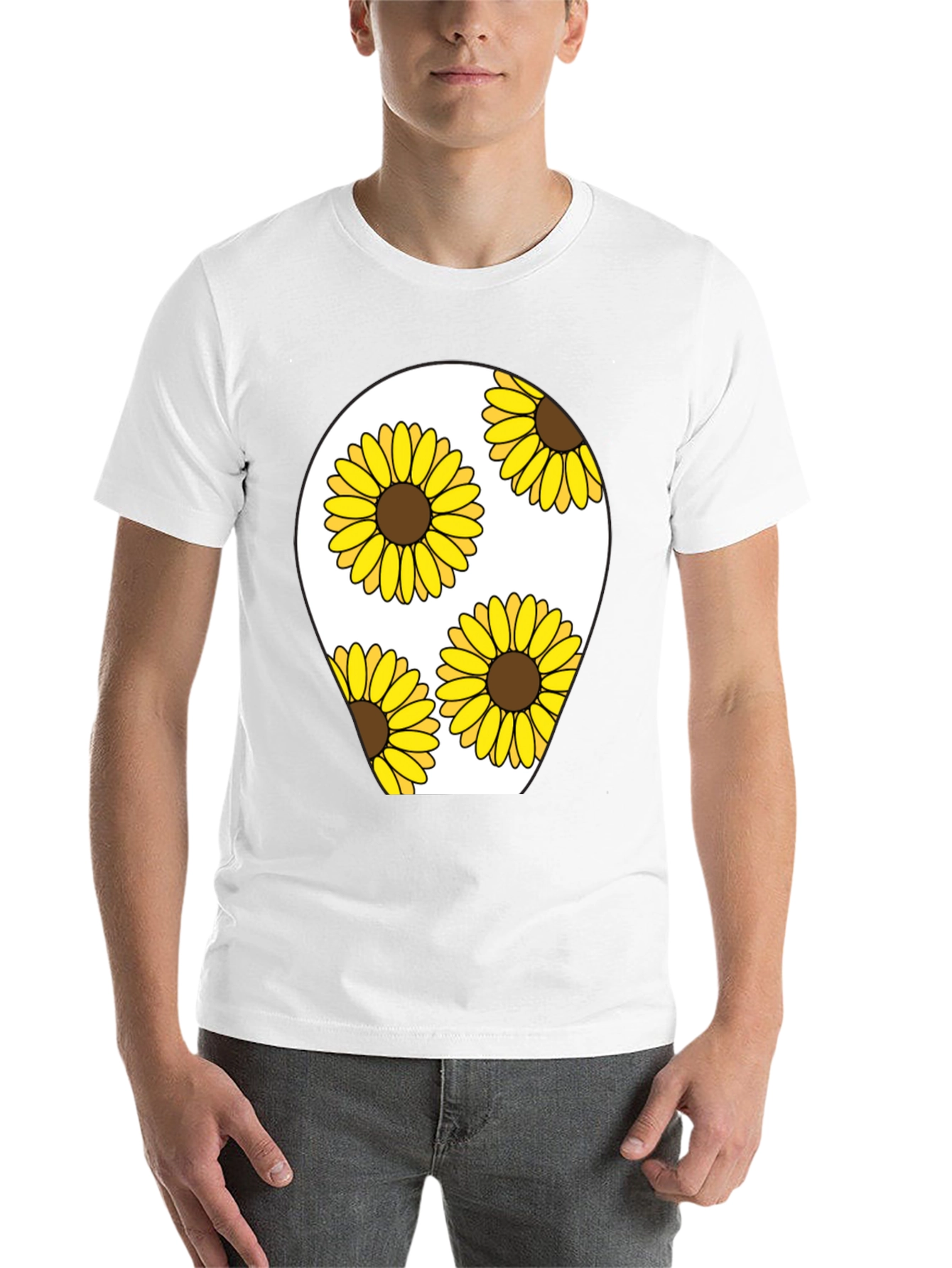 Black Sunflower Graphic Print Black T-Shirt view 14