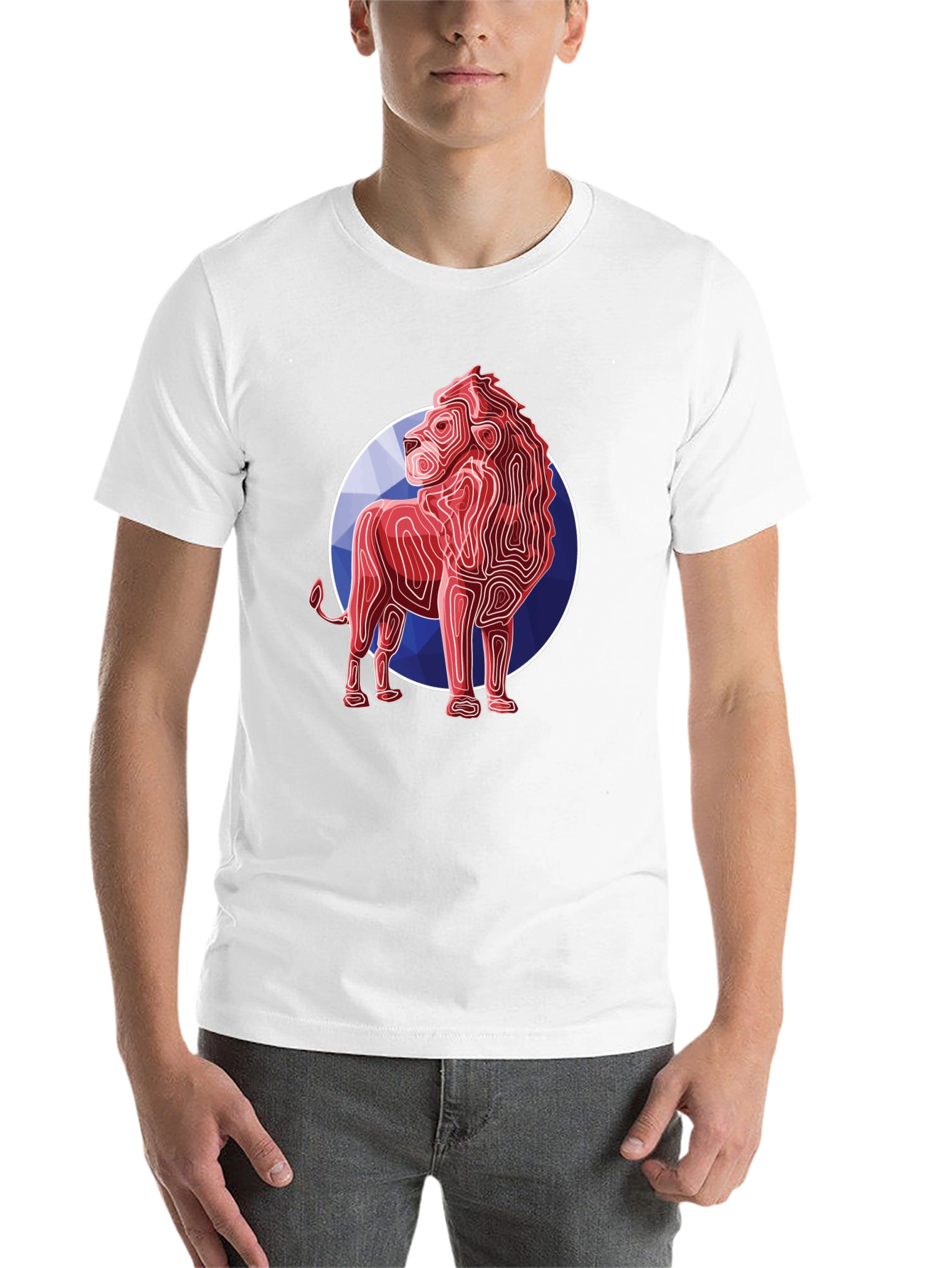 Black Geometric Lion Graphic Tee - Modern Style view 14