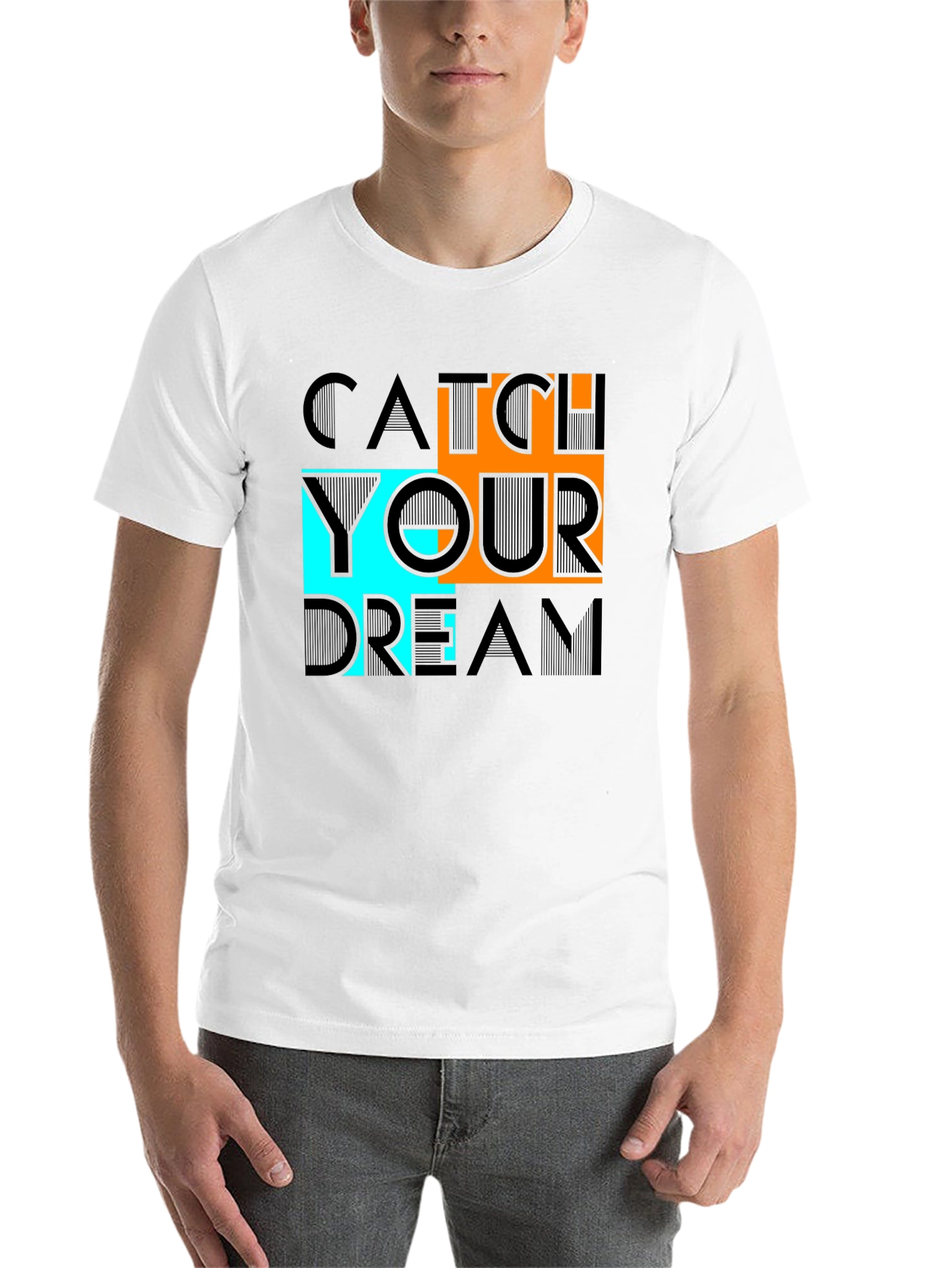 Black Catch Your Dream Graphic Tee - Black Cotton Casual Shirt view 14
