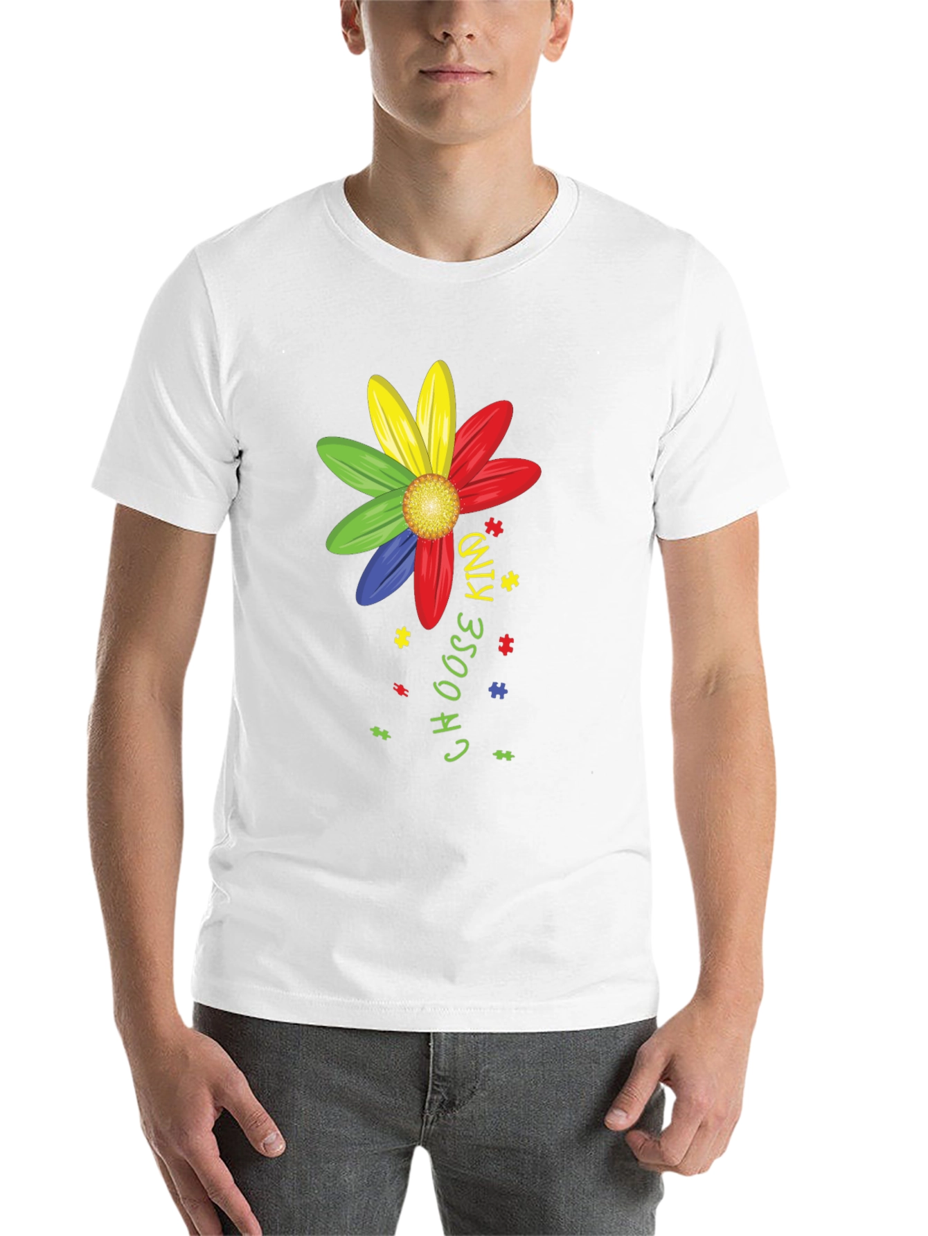 Black Choose Kind Autism Awareness T-Shirt view 14