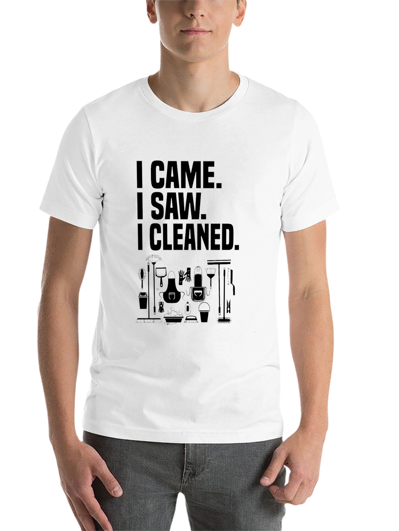 Black Funny Cleaning Crew T-Shirt view 14