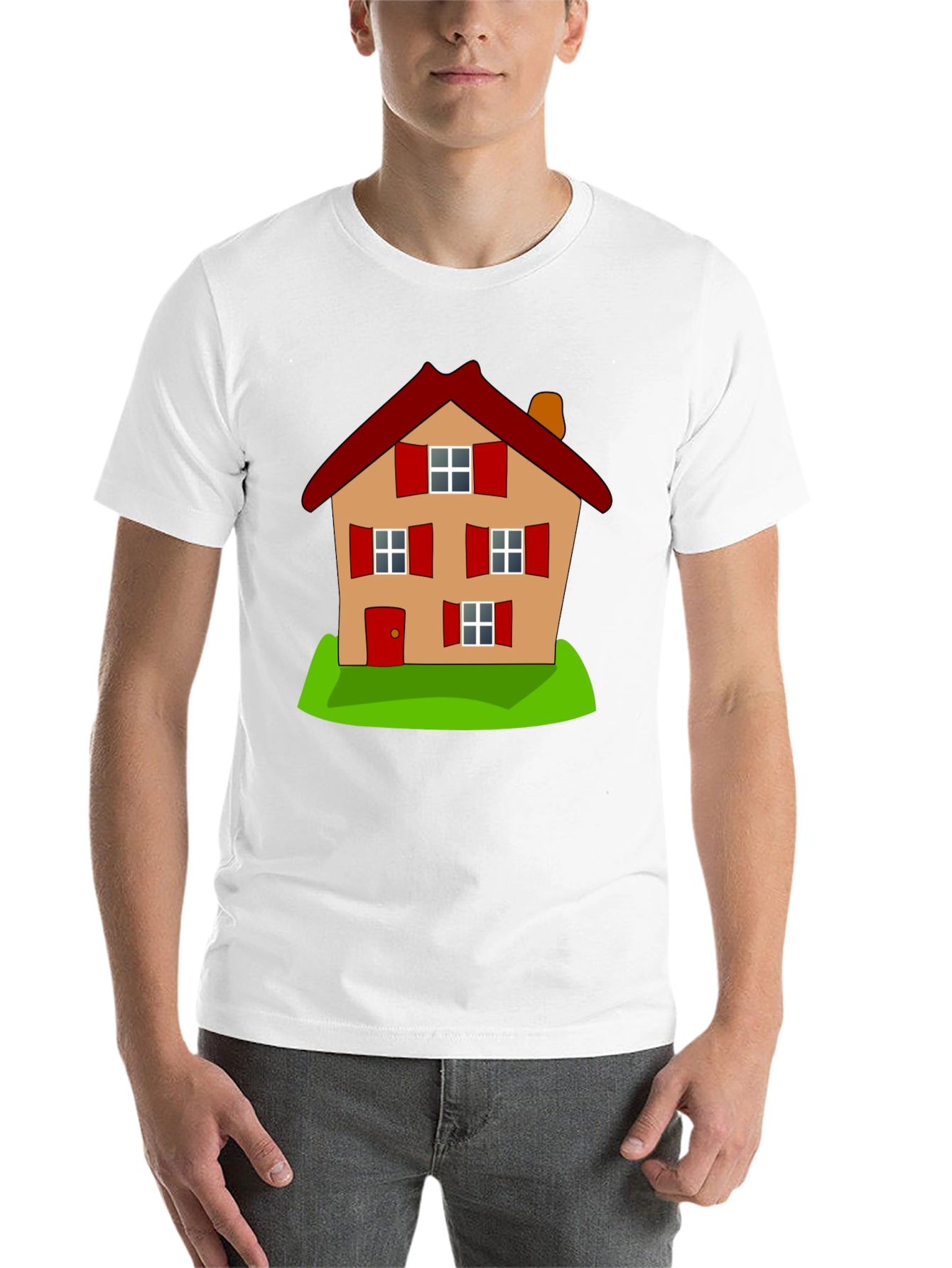 Black Cartoon House Graphic Tee - Fun, Stylish Comfort view 14