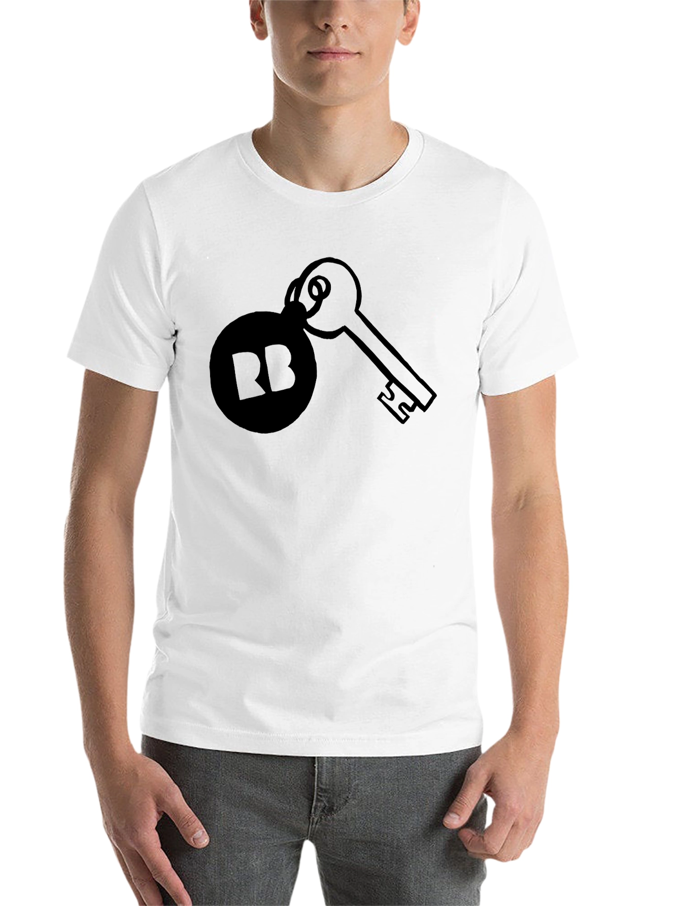 Black RB Key Graphic Tee - Unisex Soft Cotton Shirt view 14