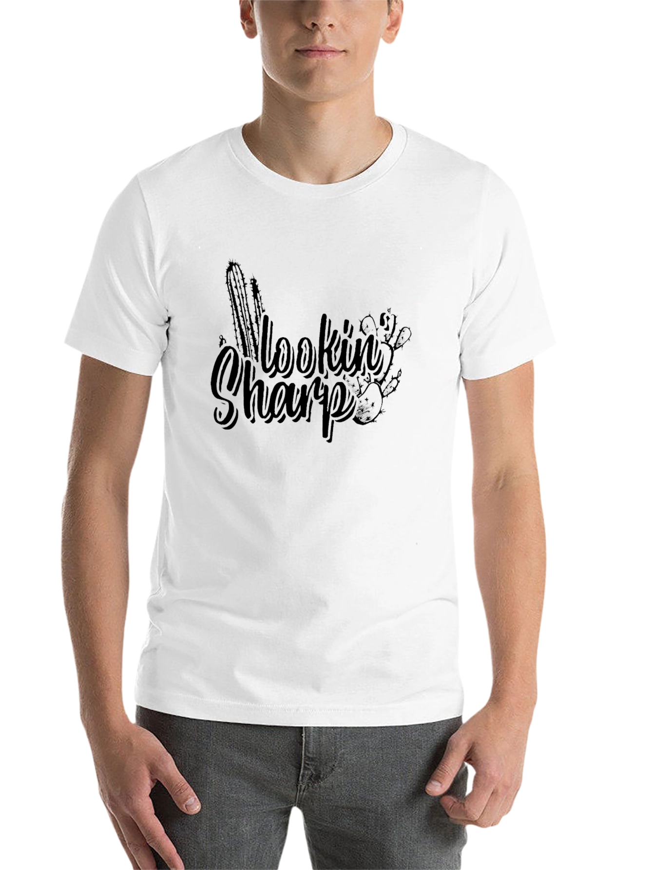 Black Lookin' Sharp Graphic Tee - Black Cotton T-Shirt view 14