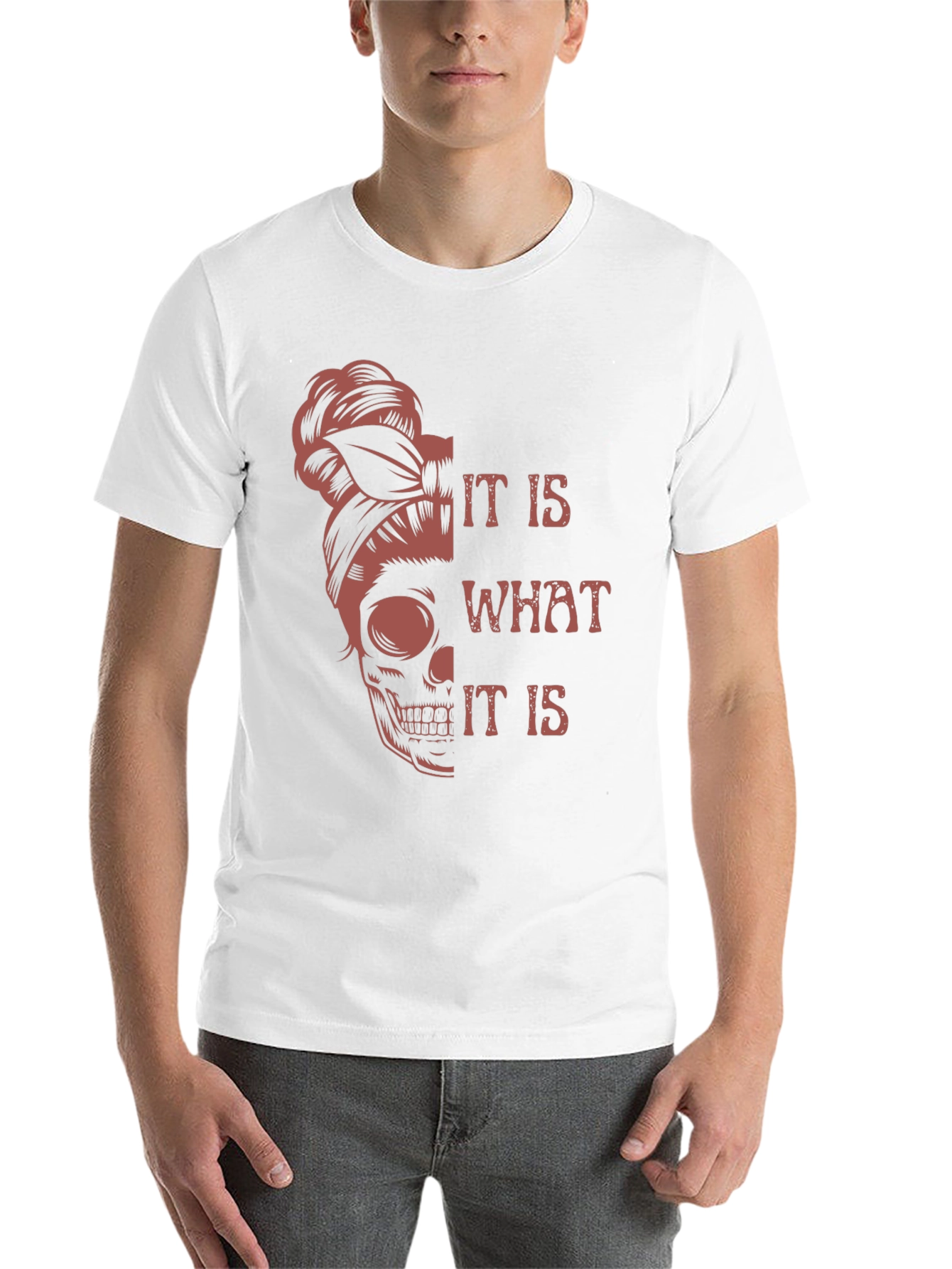 Black Skull Graphic Tee - It Is What It Is - Unisex view 14