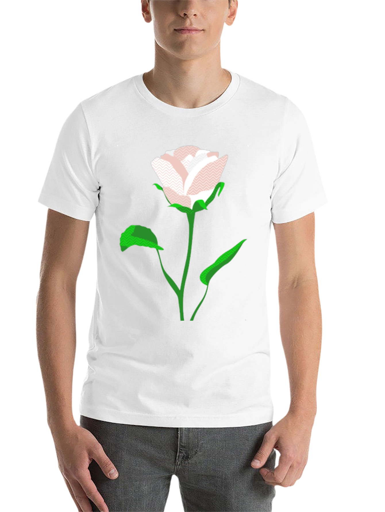 Black Modern Rose Graphic Black T-Shirt view 14