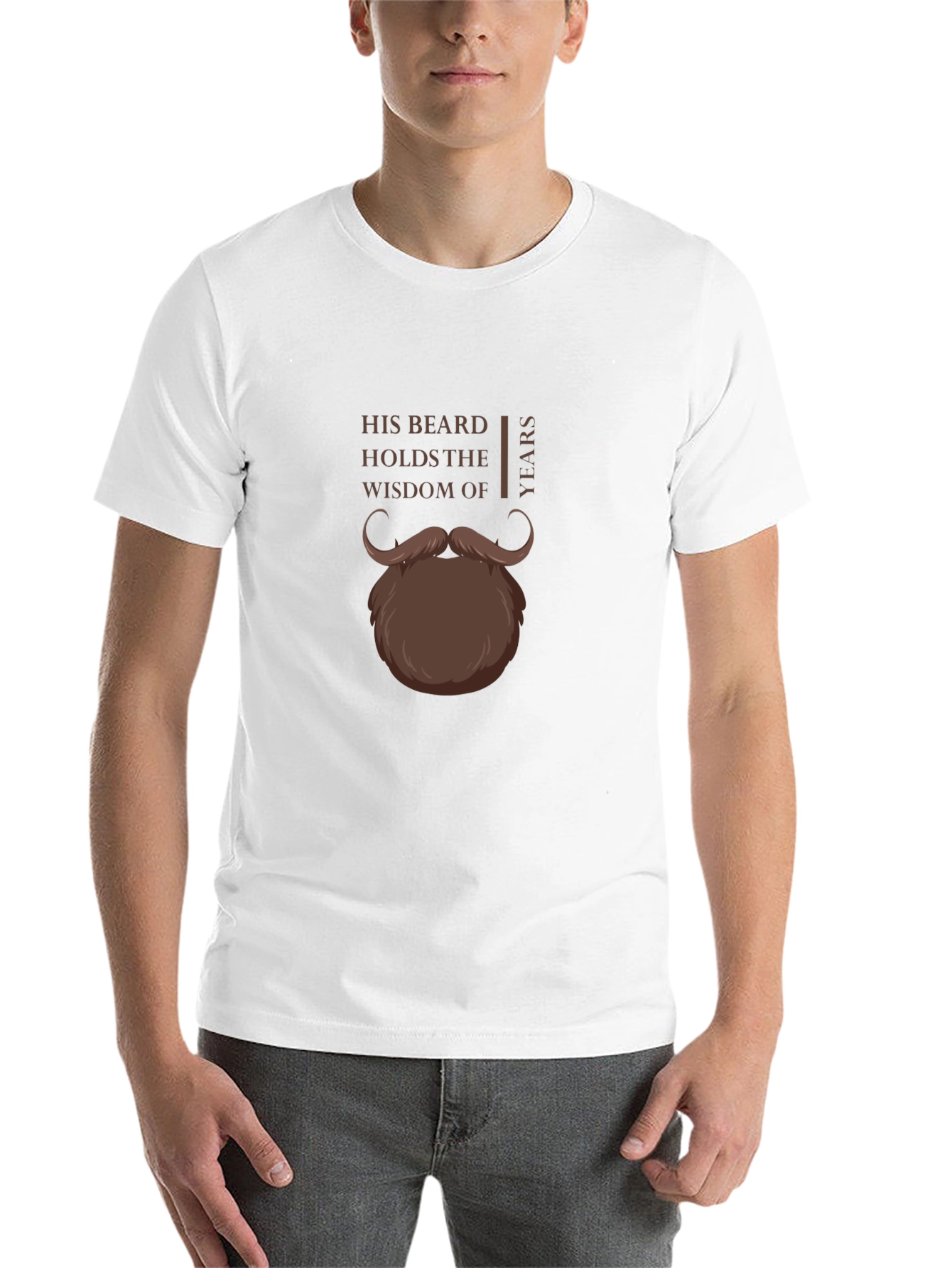 Black His Beard Wisdom T-Shirt - Funny Graphic Tee view 14