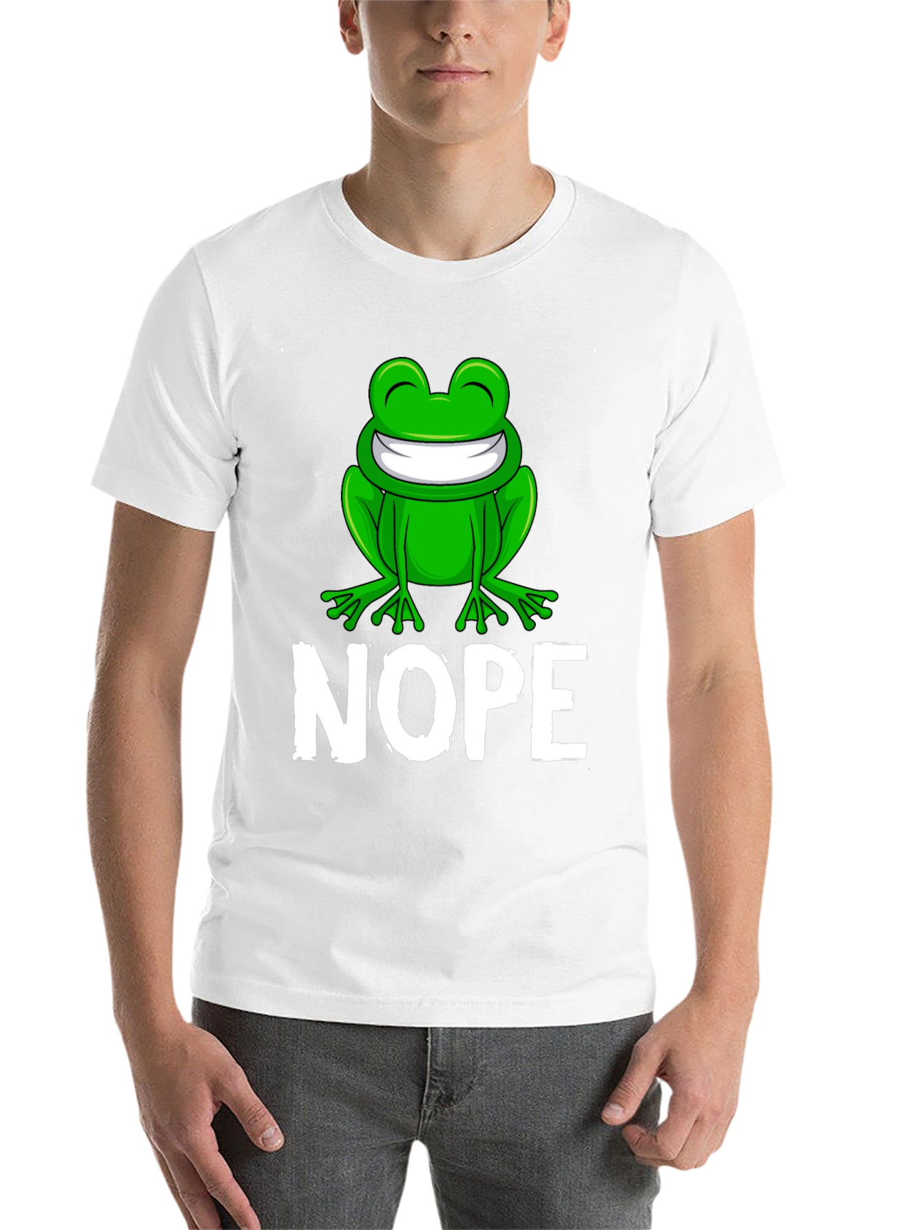 Black Nope Frog Graphic Tee - Funny Sarcastic T-Shirt view 14