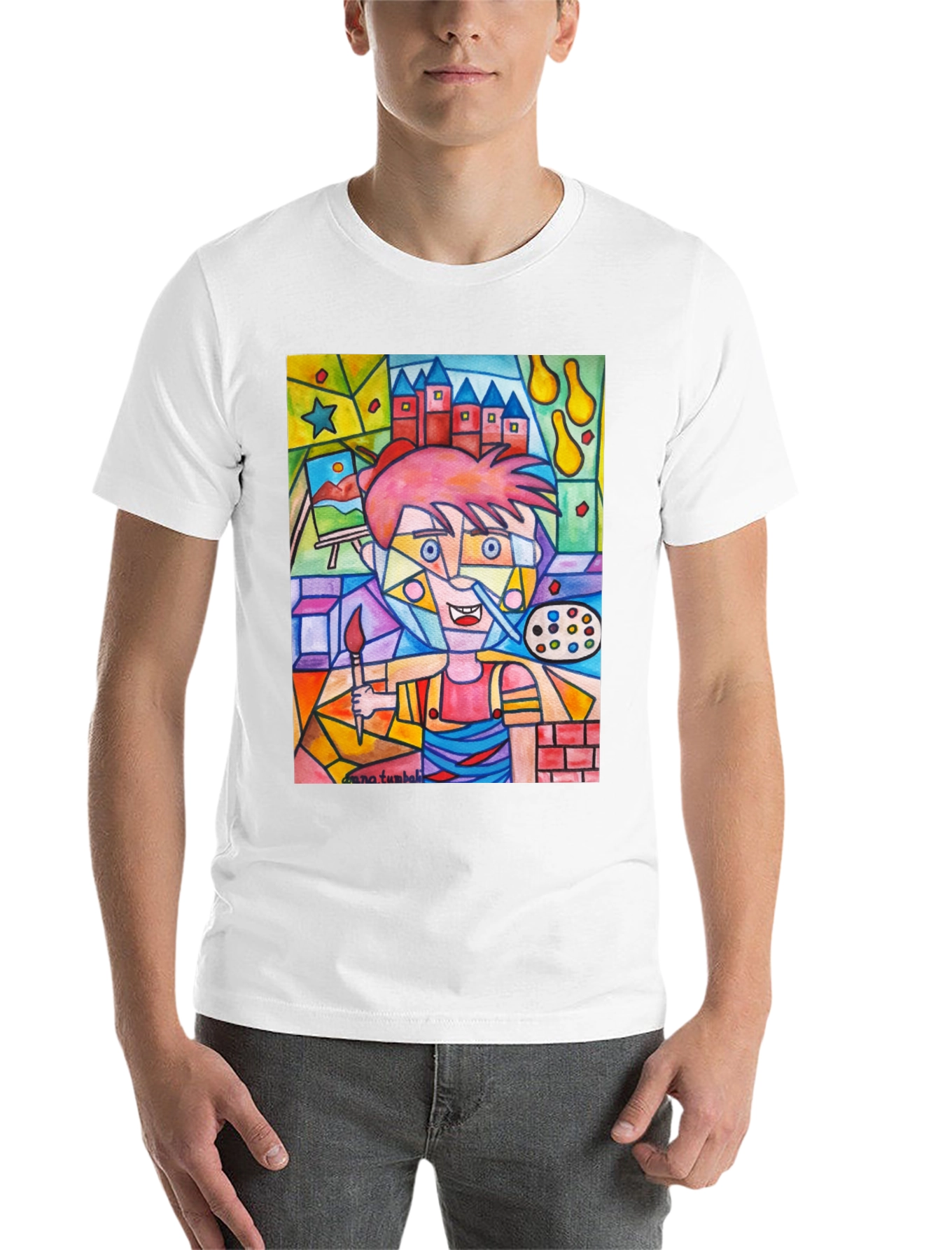Black Artistic Painter Graphic Tee view 14
