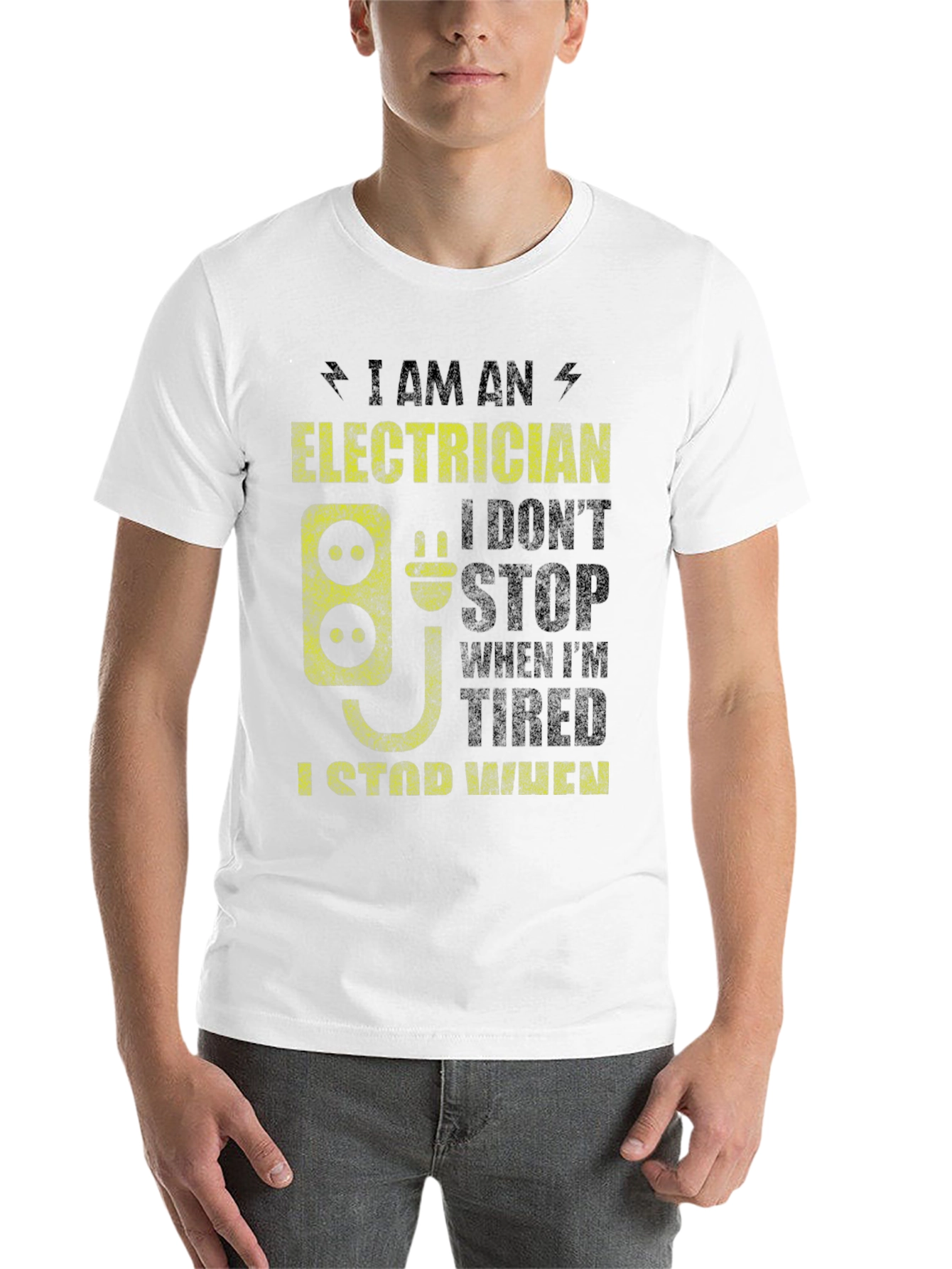 Black Electrician T-Shirt - Funny Electrical Worker Tee view 14