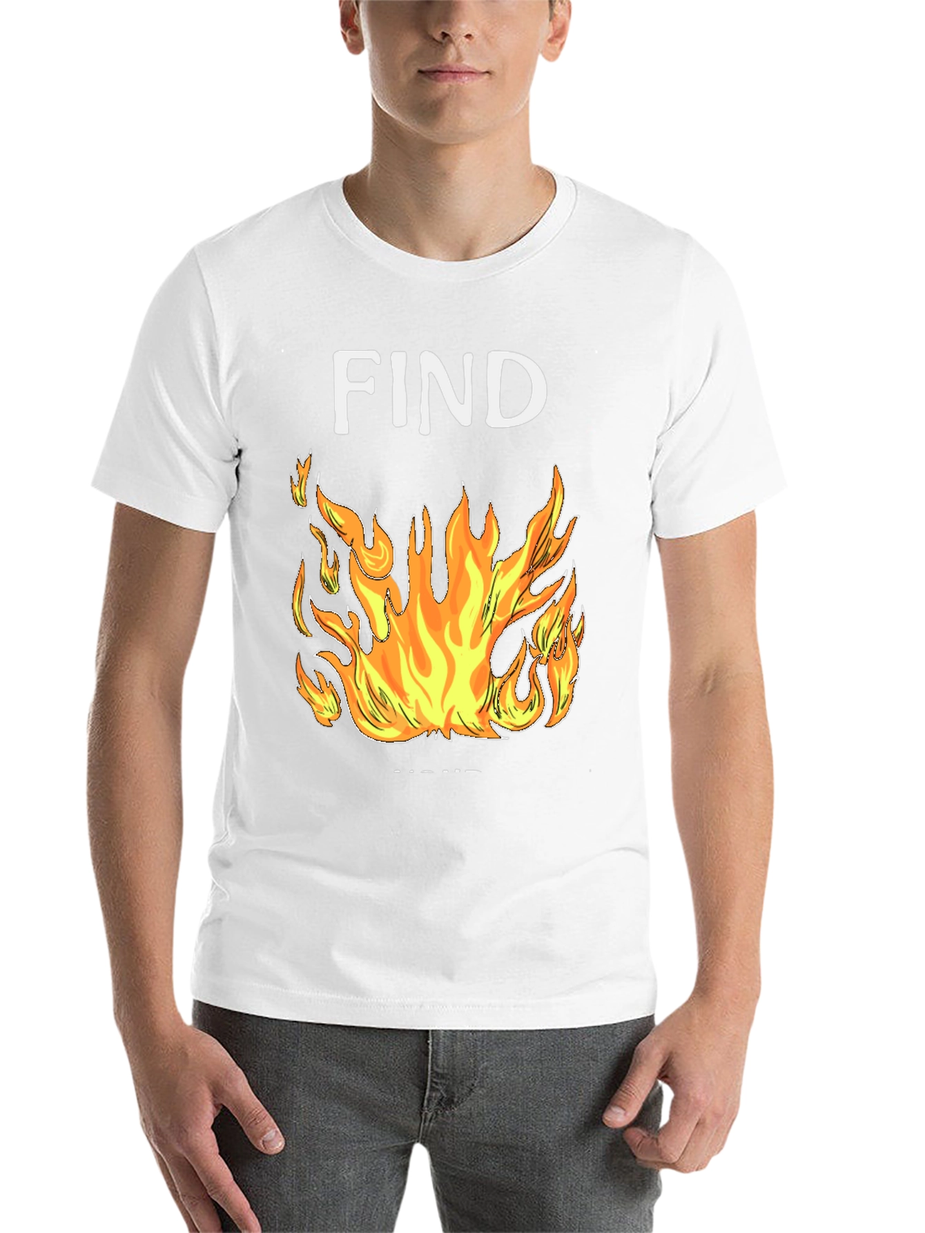 Black Find Your Fire Graphic Tee - Black Cotton Blend Shirt view 14
