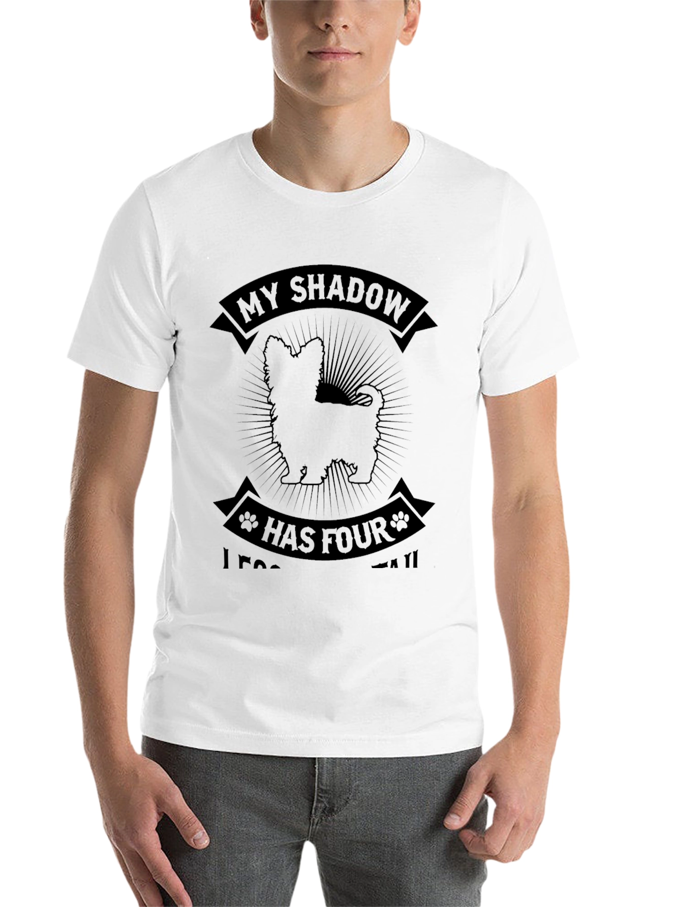 Black Dog Lover T-Shirt: My Shadow Has Four Paws view 14