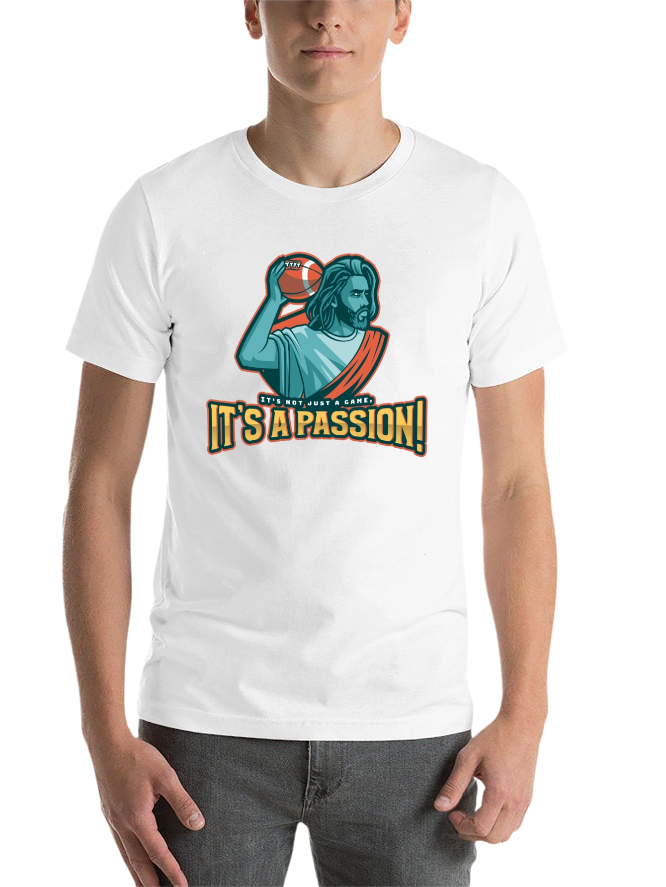 Black It's A Passion! Football T-Shirt view 14