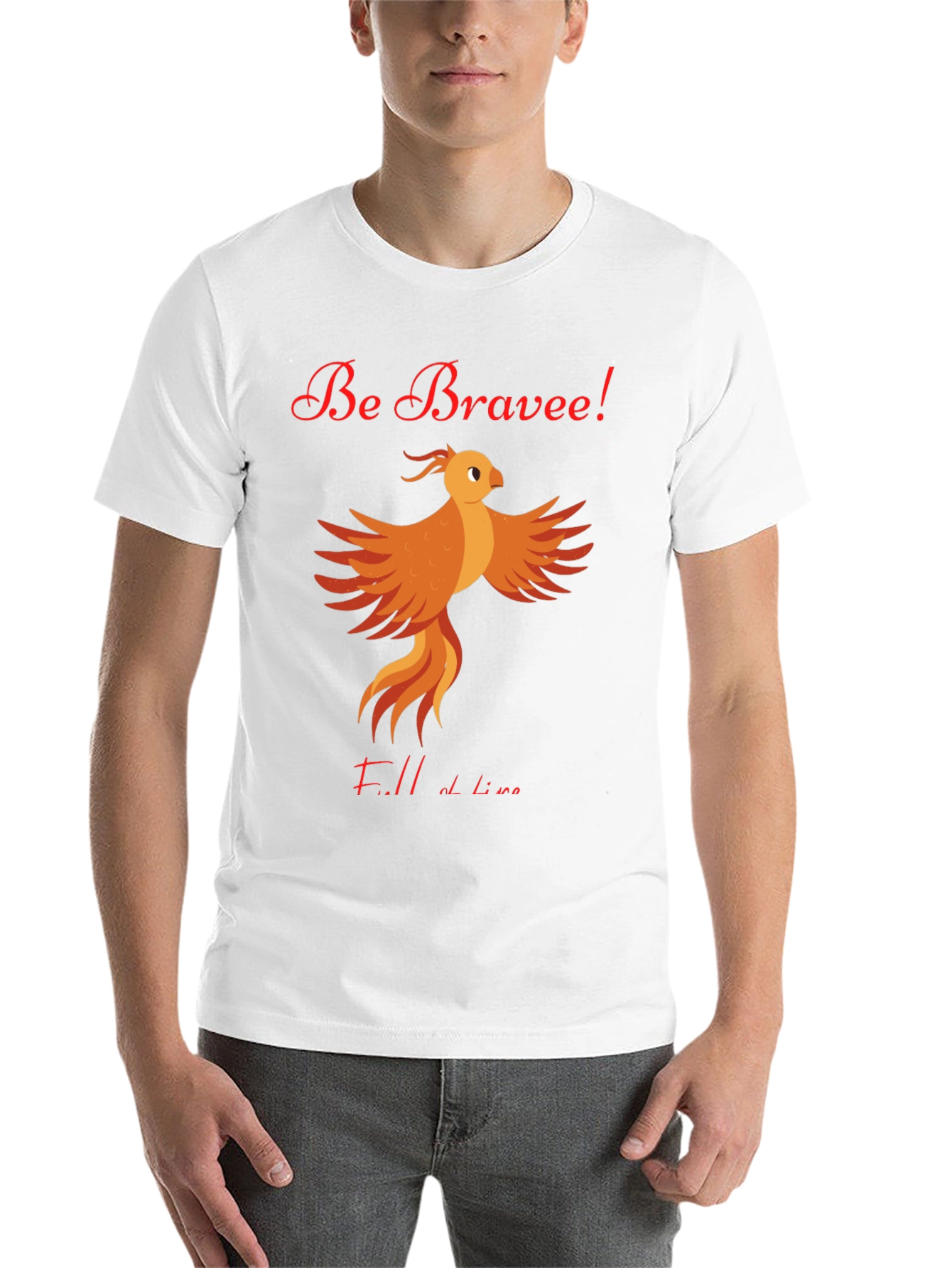 Black Be Brave Phoenix Graphic Tee - Motivational T-Shirt view 14