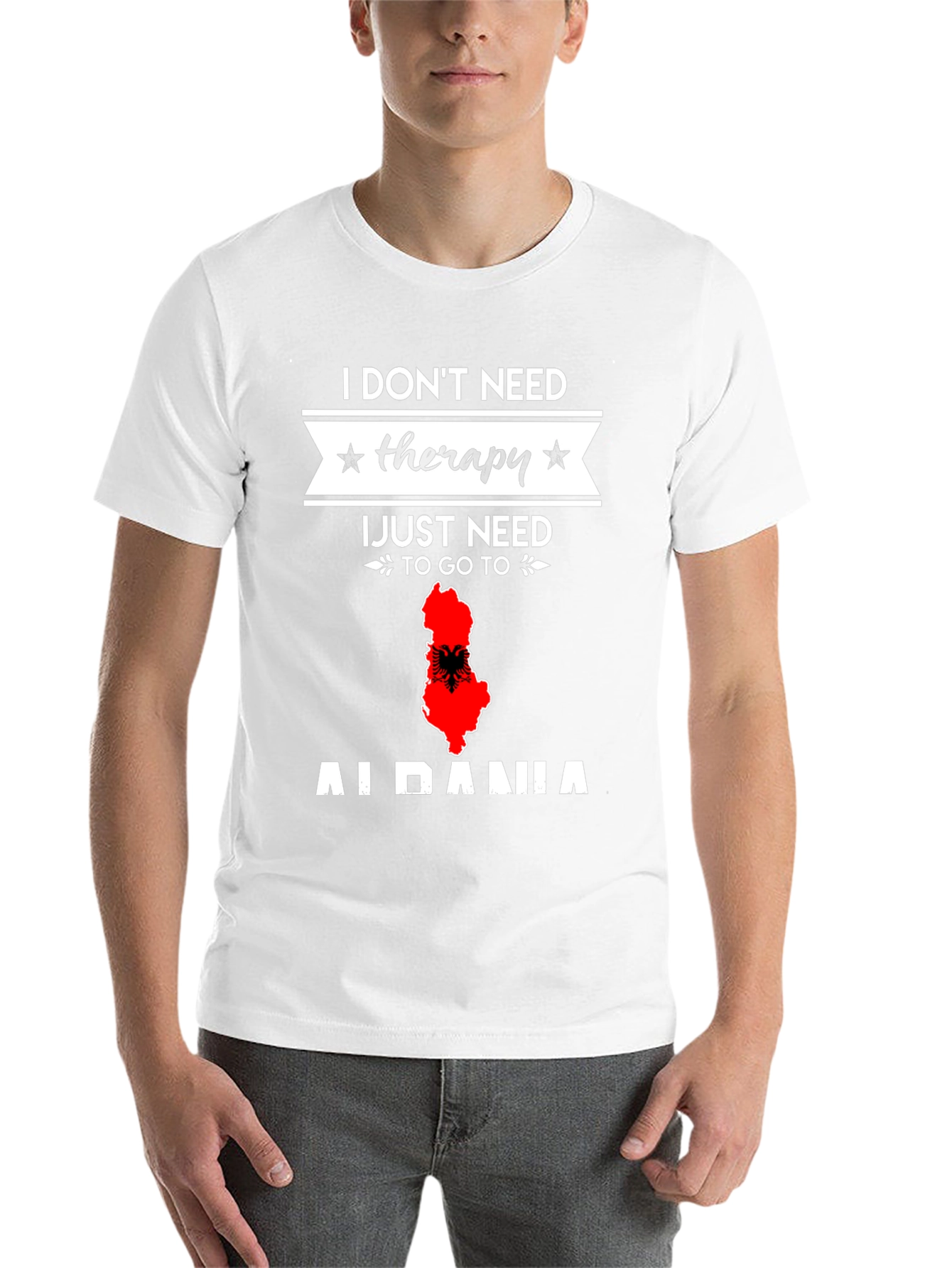 Black Albania Therapy T-Shirt - Travel Lover Gift view 14