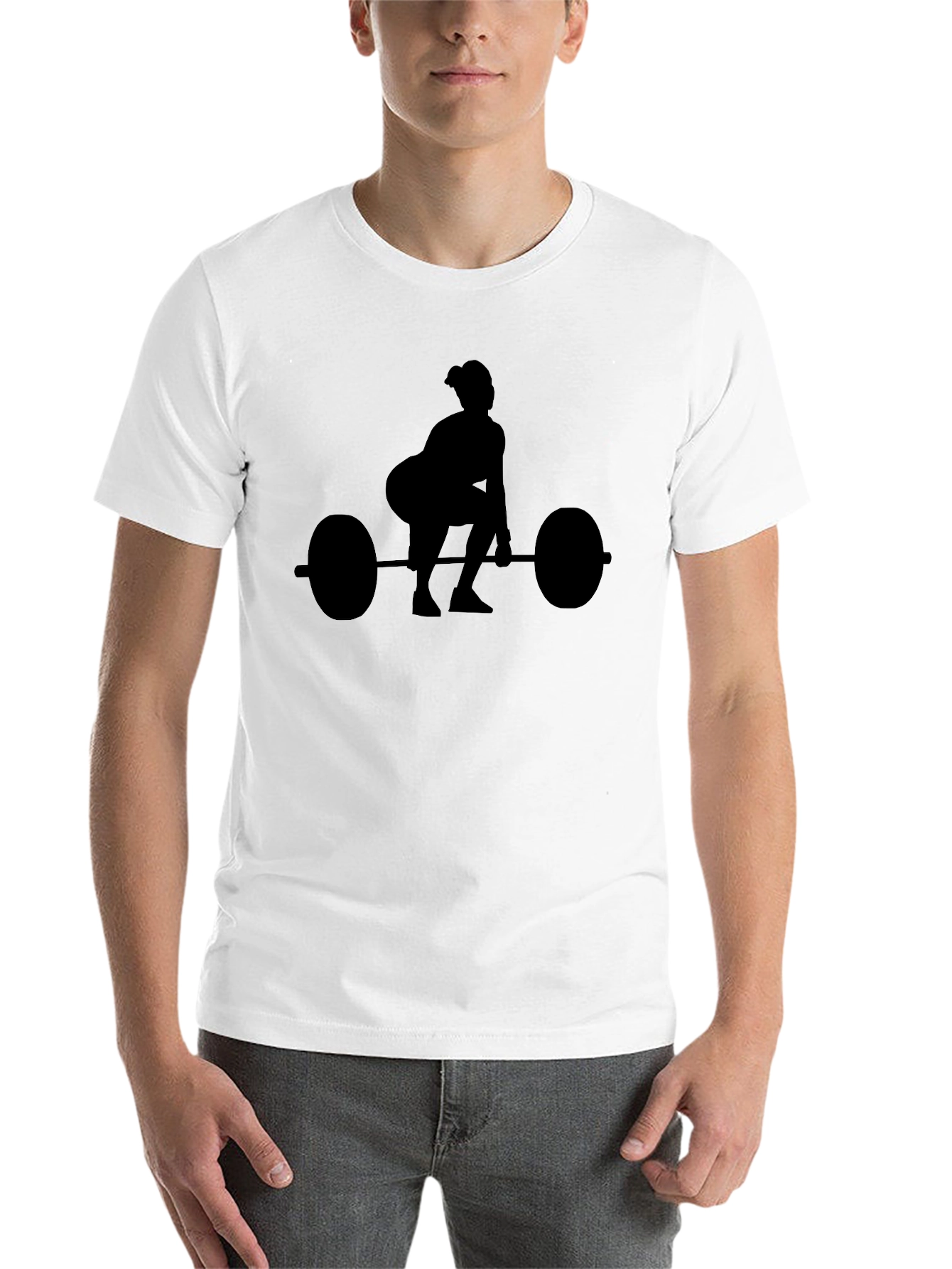 Black Weightlifting Silhouette Black T-Shirt view 14