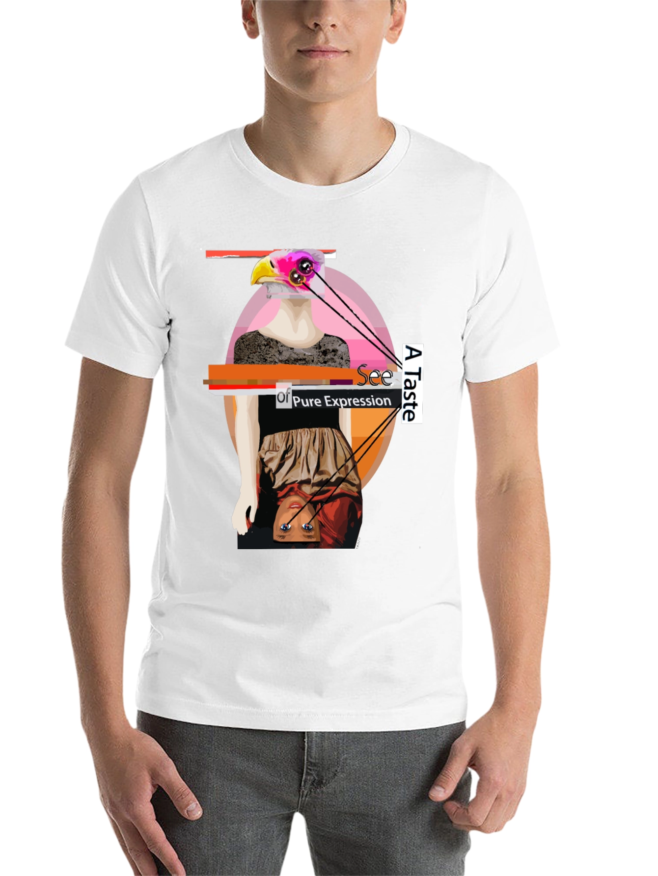 Black Unique Graphic Print Tee - Art Expression view 14