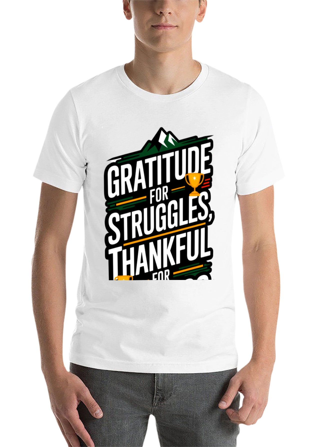 Black Gratitude T-Shirt - Thankful For Struggles view 14