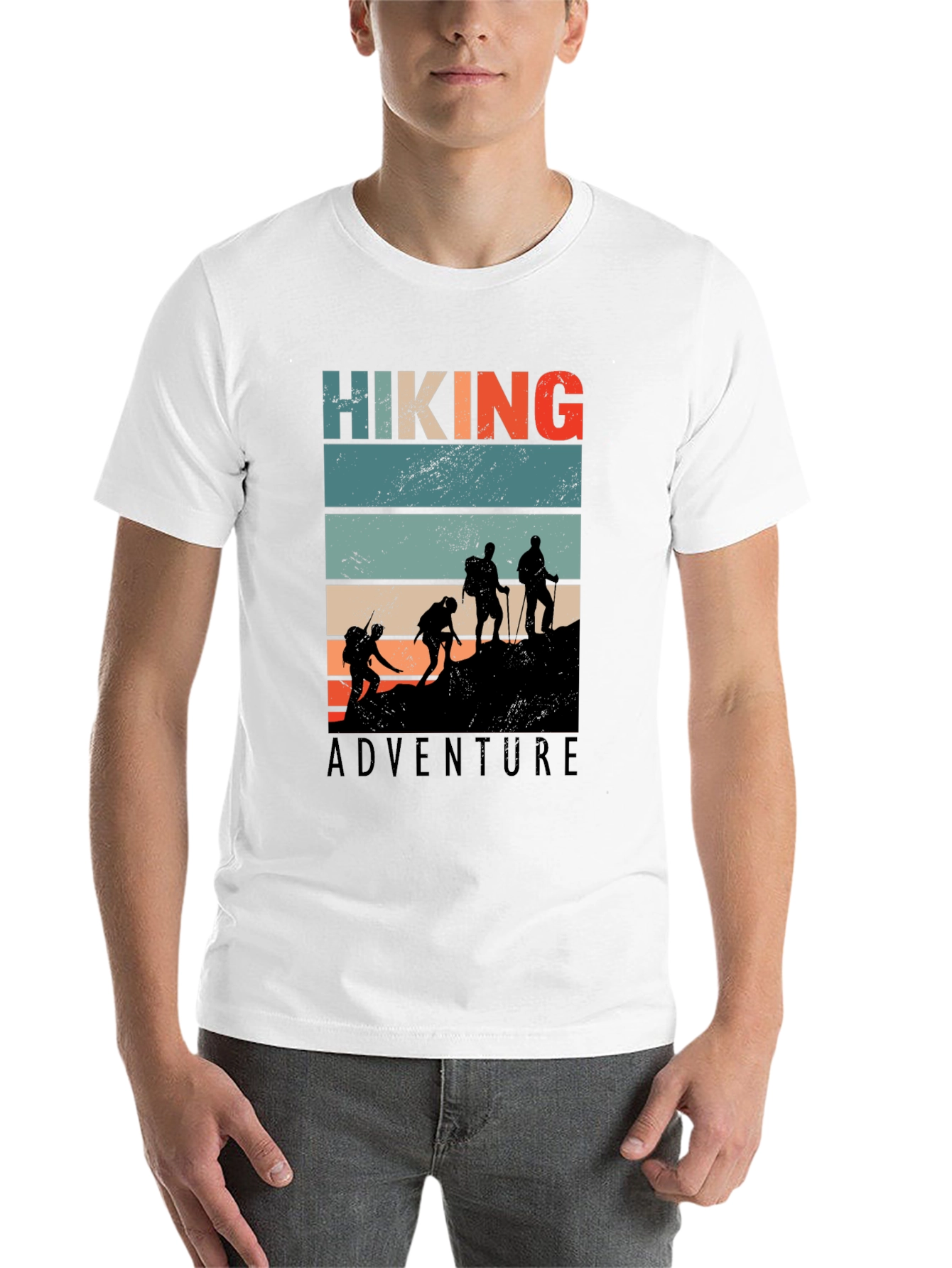 Black Hiking Adventure Graphic Tee - Retro Style view 14