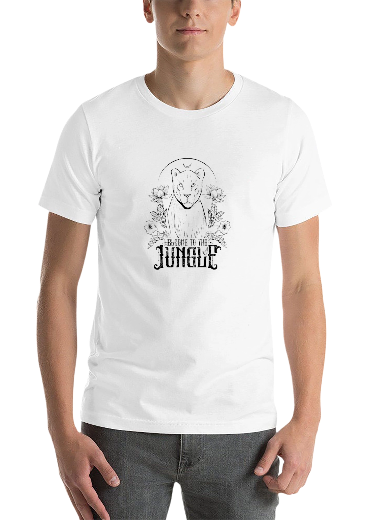 Black Welcome to the Jungle Graphic Tee - Black Cotton Blend view 14