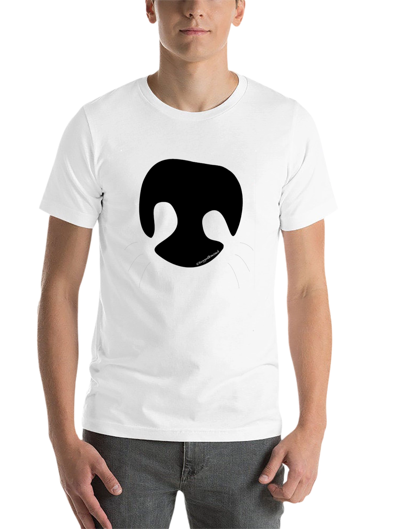 Black Dog Nose Graphic T-Shirt - Unisex Casual Tee view 14