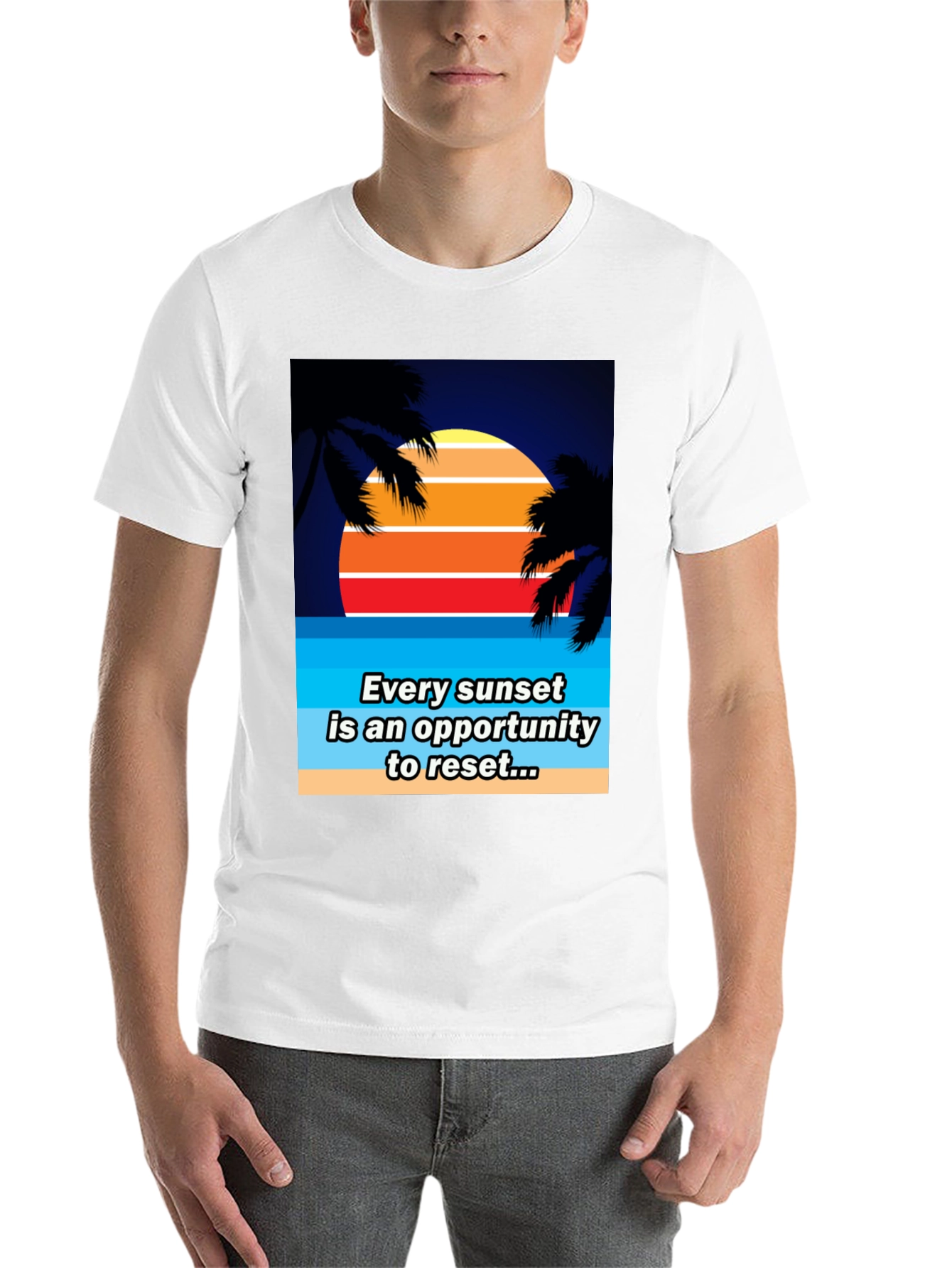 Black Sunset Reset Graphic Tee - Beach Vibes view 14