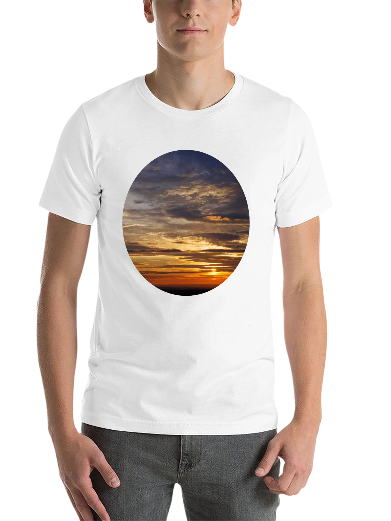Black Sunset Sky Graphic Tee - Soft Cotton Casual Shirt view 14