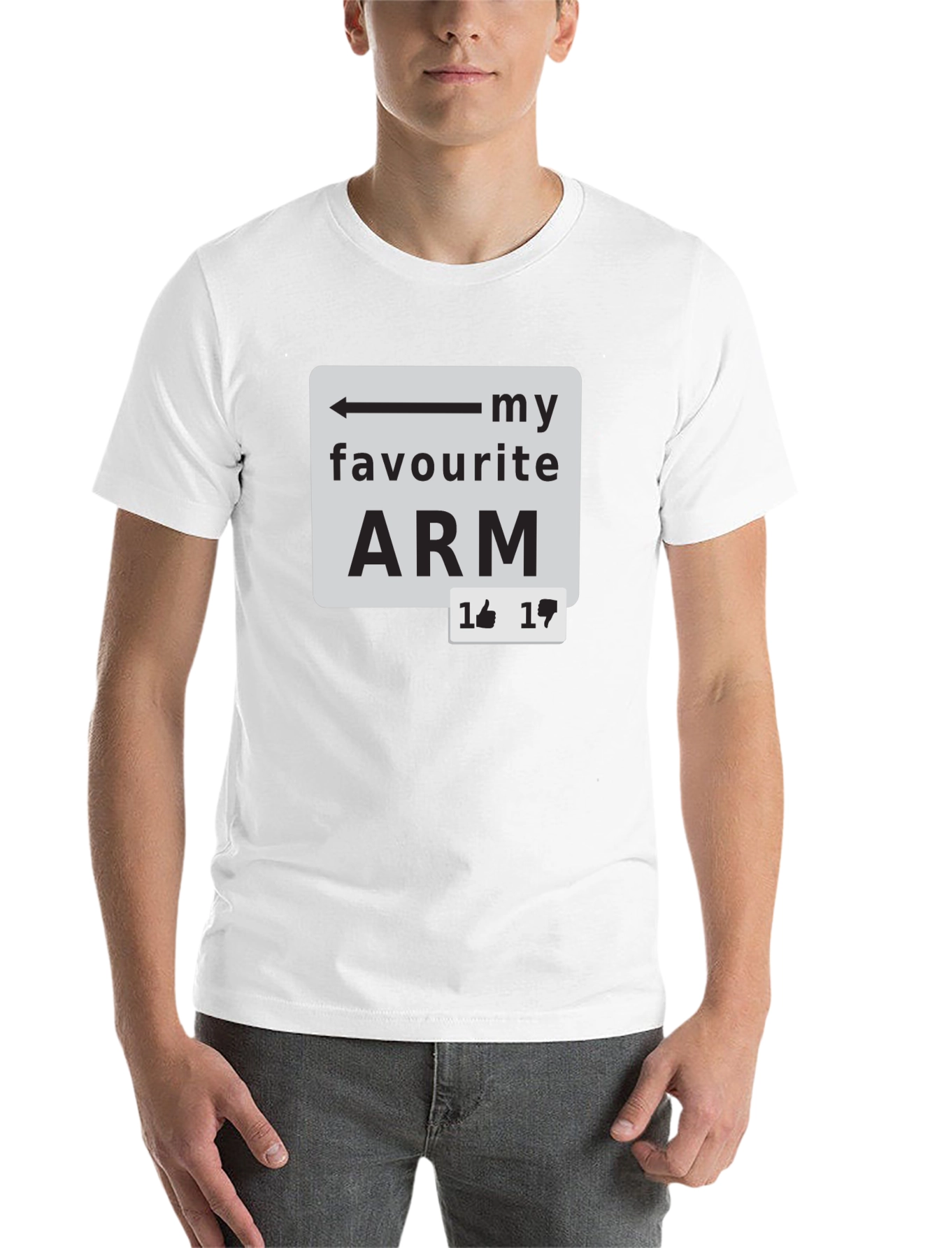 Black My Favourite Arm T-Shirt - Funny Sarcastic Tee view 14