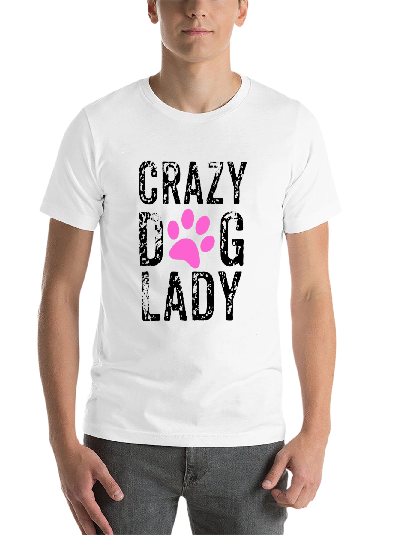 Black Crazy Dog Lady T-Shirt - Cute Pet Lover Tee view 14