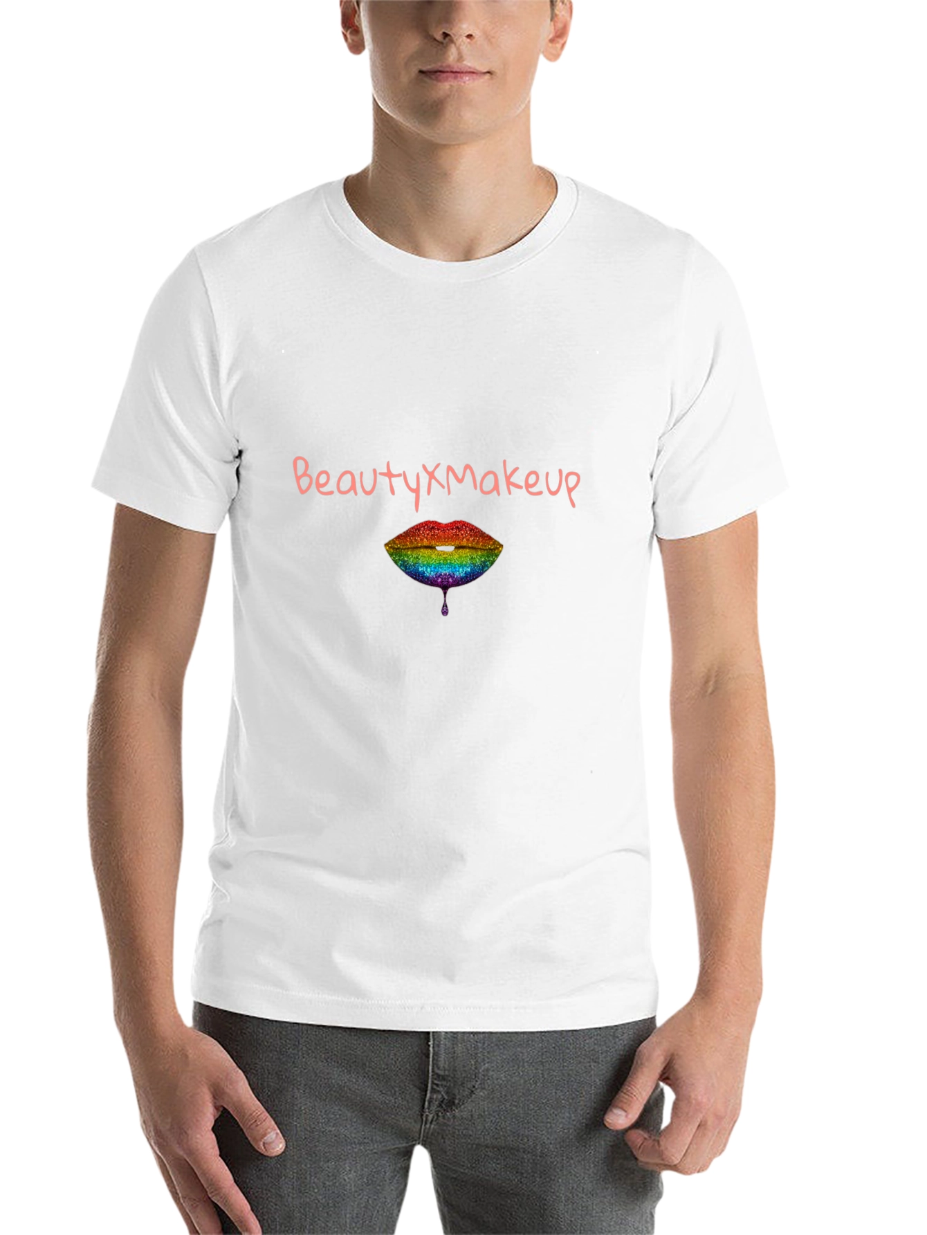 Black BeautyxMakeup Rainbow Lips Graphic Tee - Unisex view 14