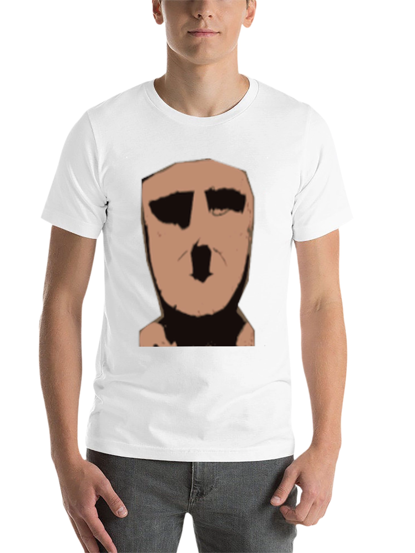 Black Abstract Face Graphic Black T-Shirt view 14