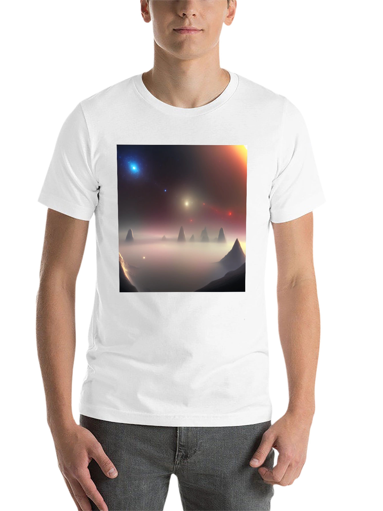 Black Nebula Vista Graphic Tee - Black Cotton Comfort view 14